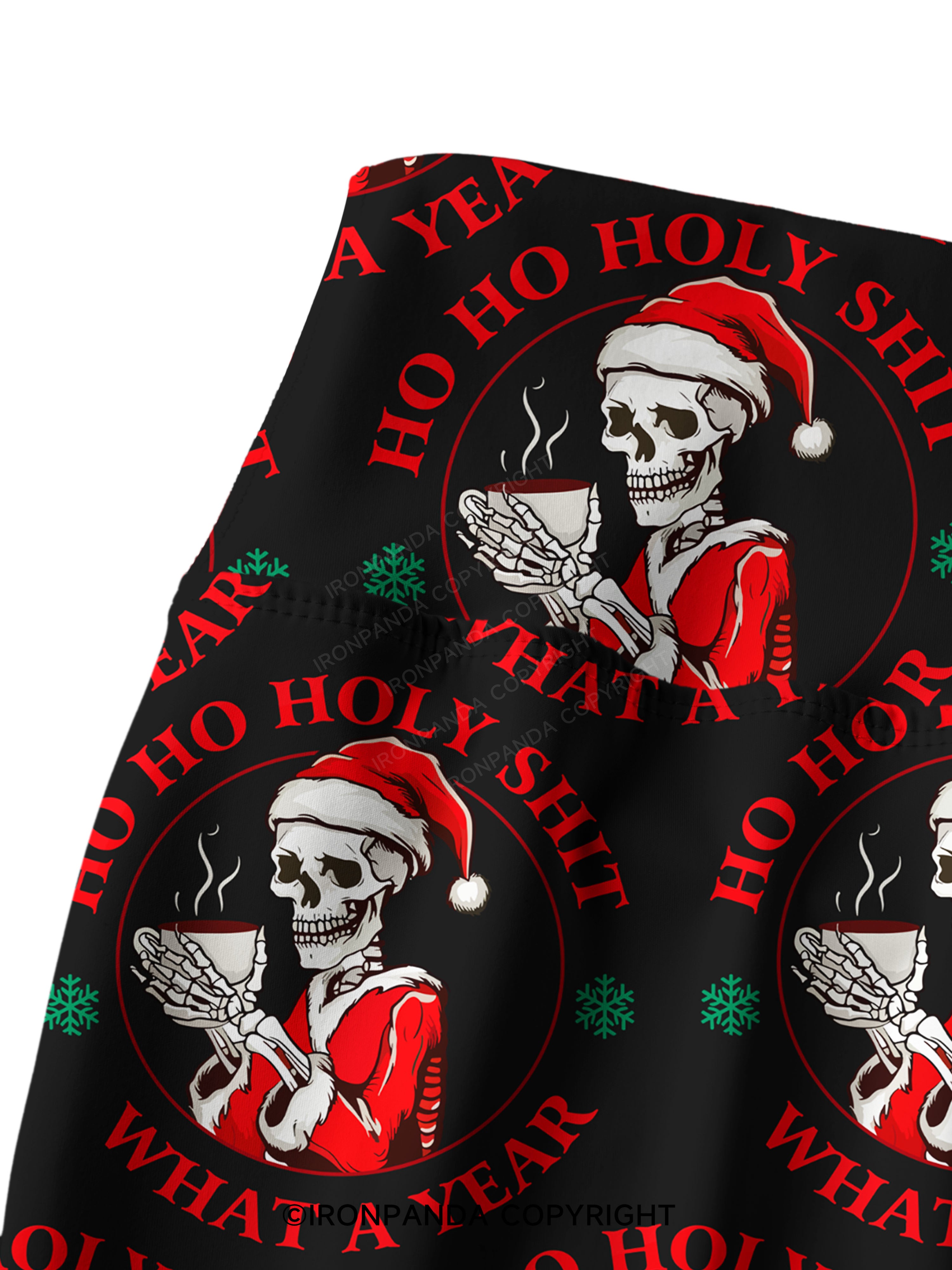 HOHOHO HOLLY SHIT WHAT A YEAR Printed Yoga Pants