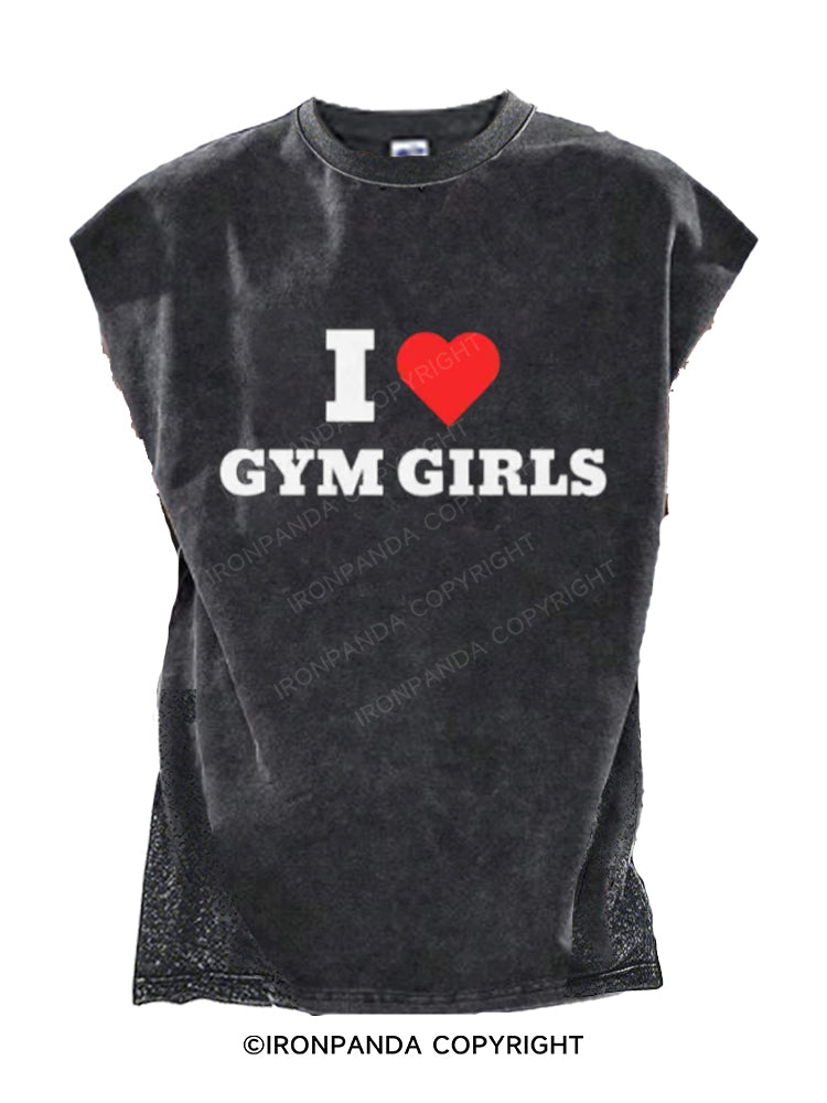 I love Gym Girls Cut Off Tank