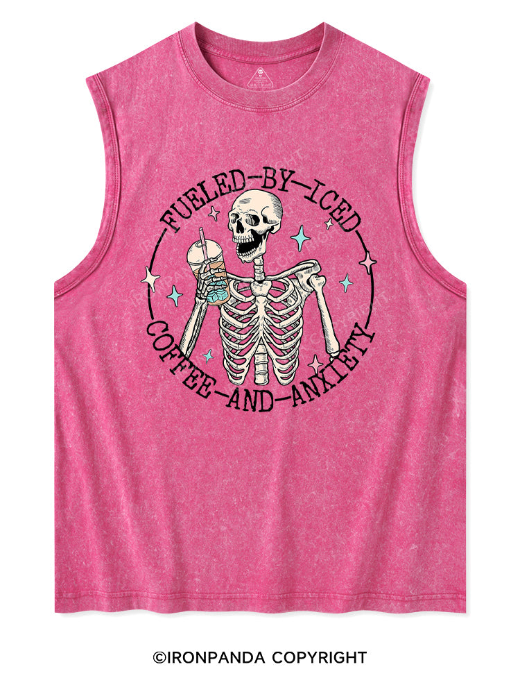 FUELED BY ICED COFFEE AND ANXIETY Washed Tank