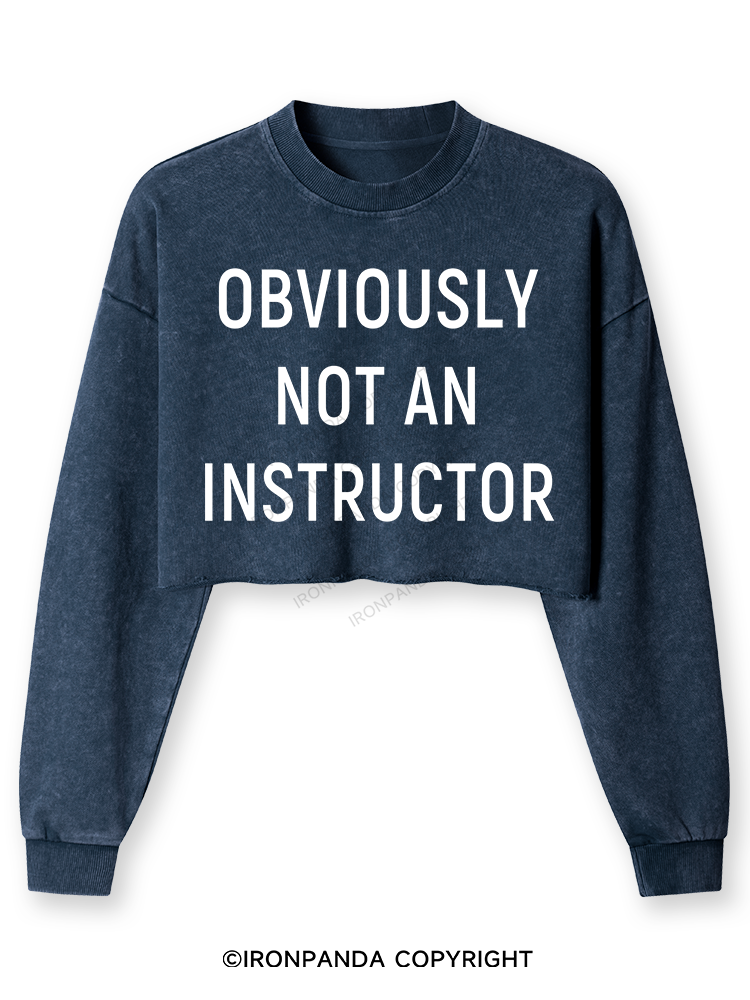 NOT AN INSTRUCTOR TEAM Washed Long-Sleeve Crop Top