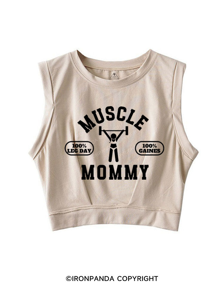 MUSCLE Mom  LEG DAY WEIGHTLIFTING SLEEVELESS CROP TOPS