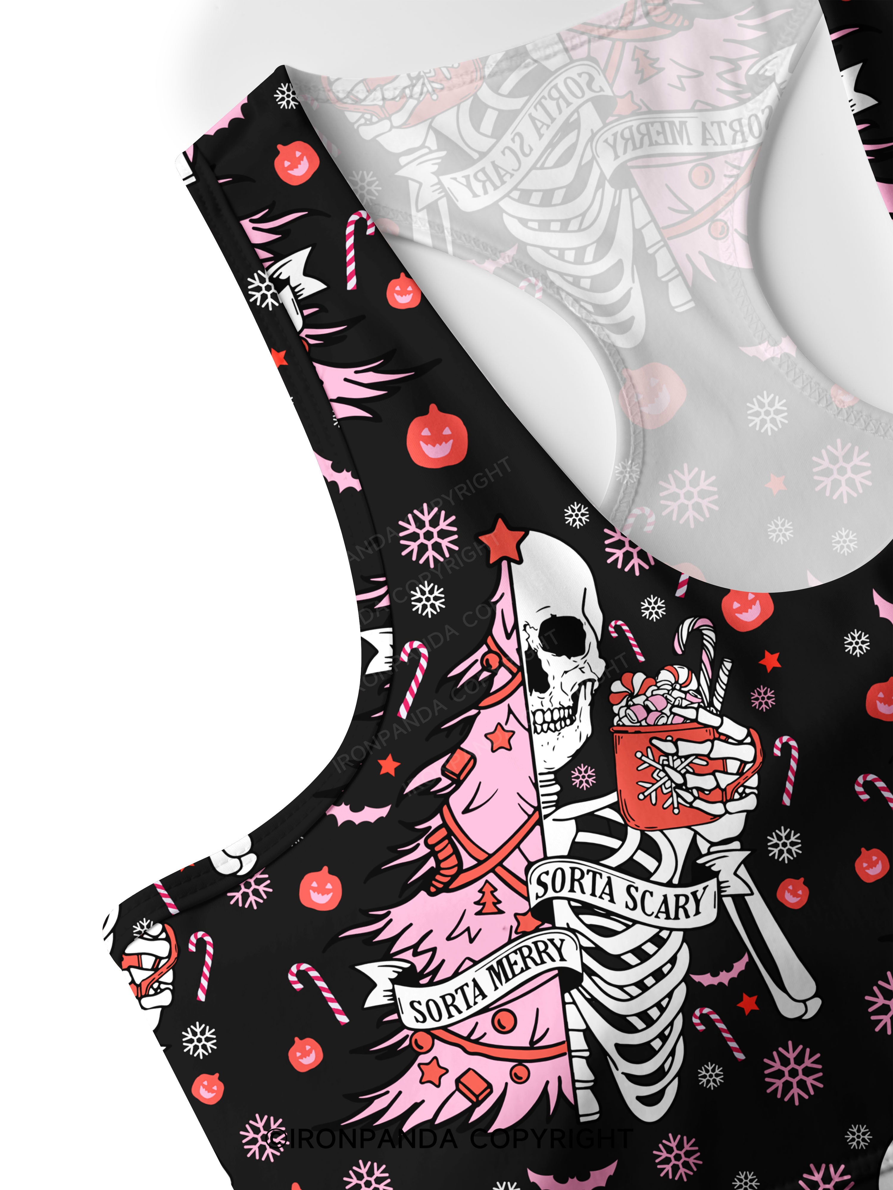 SORTA MERRY SORTA SCARY Racerback Sports Bra