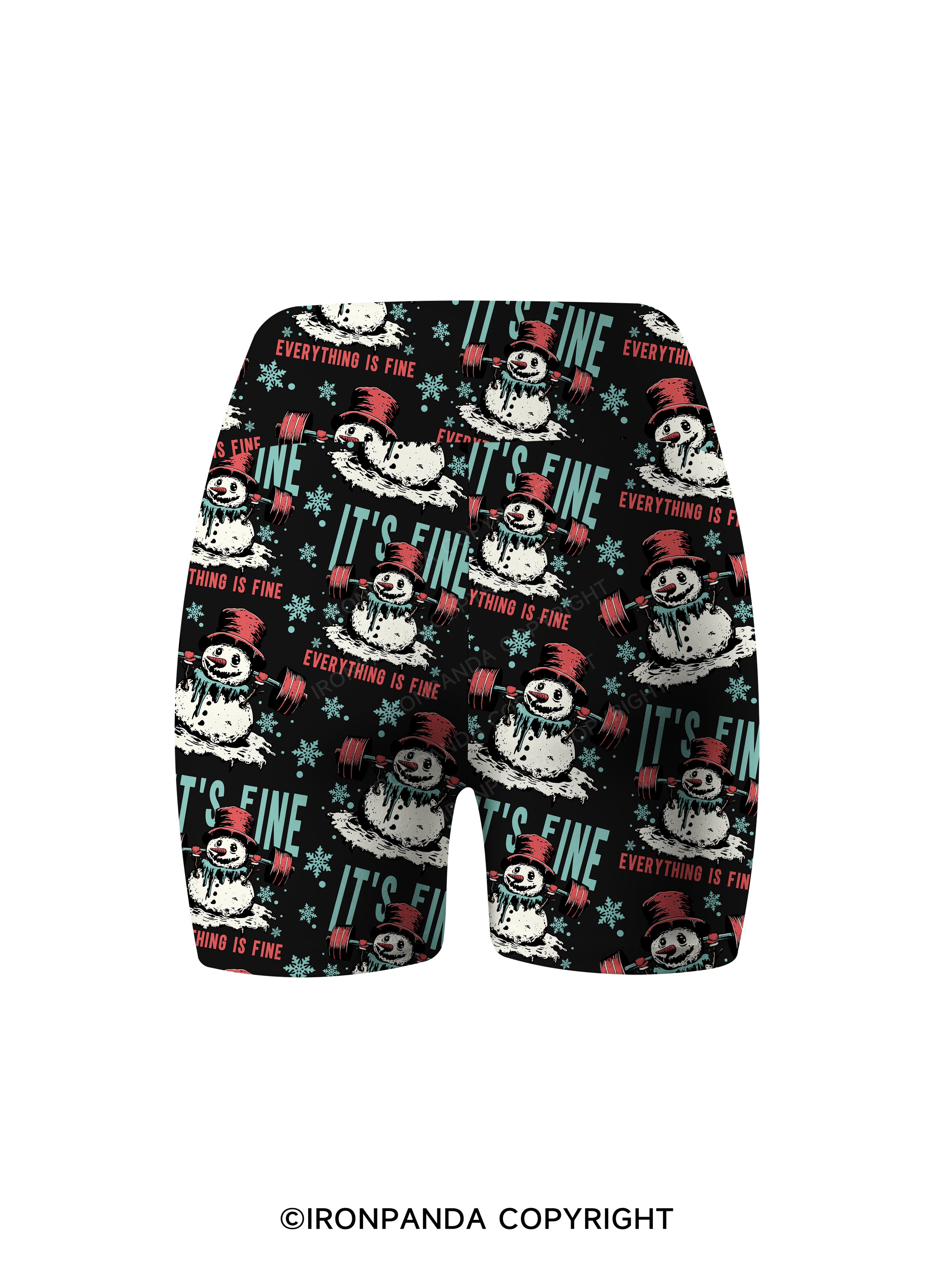 IT'S FINE EVERYTHING IS FINE Printed Yoga Cycling Shorts