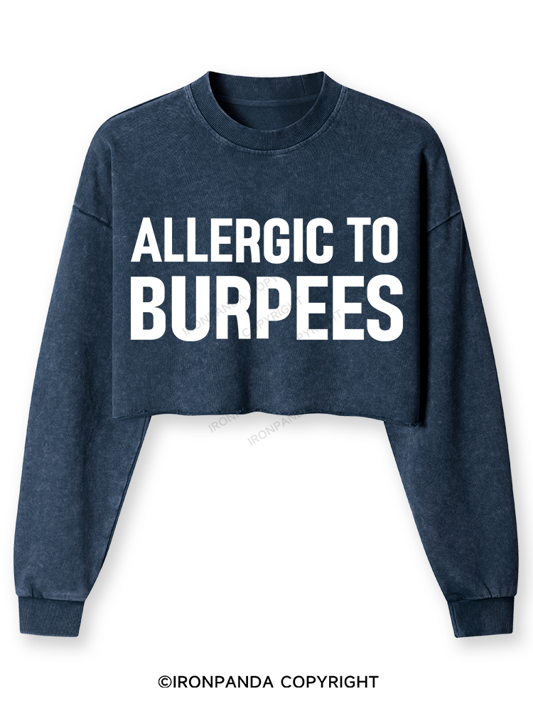 Allergic To Burpees Washed Long-Sleeve Crop Top