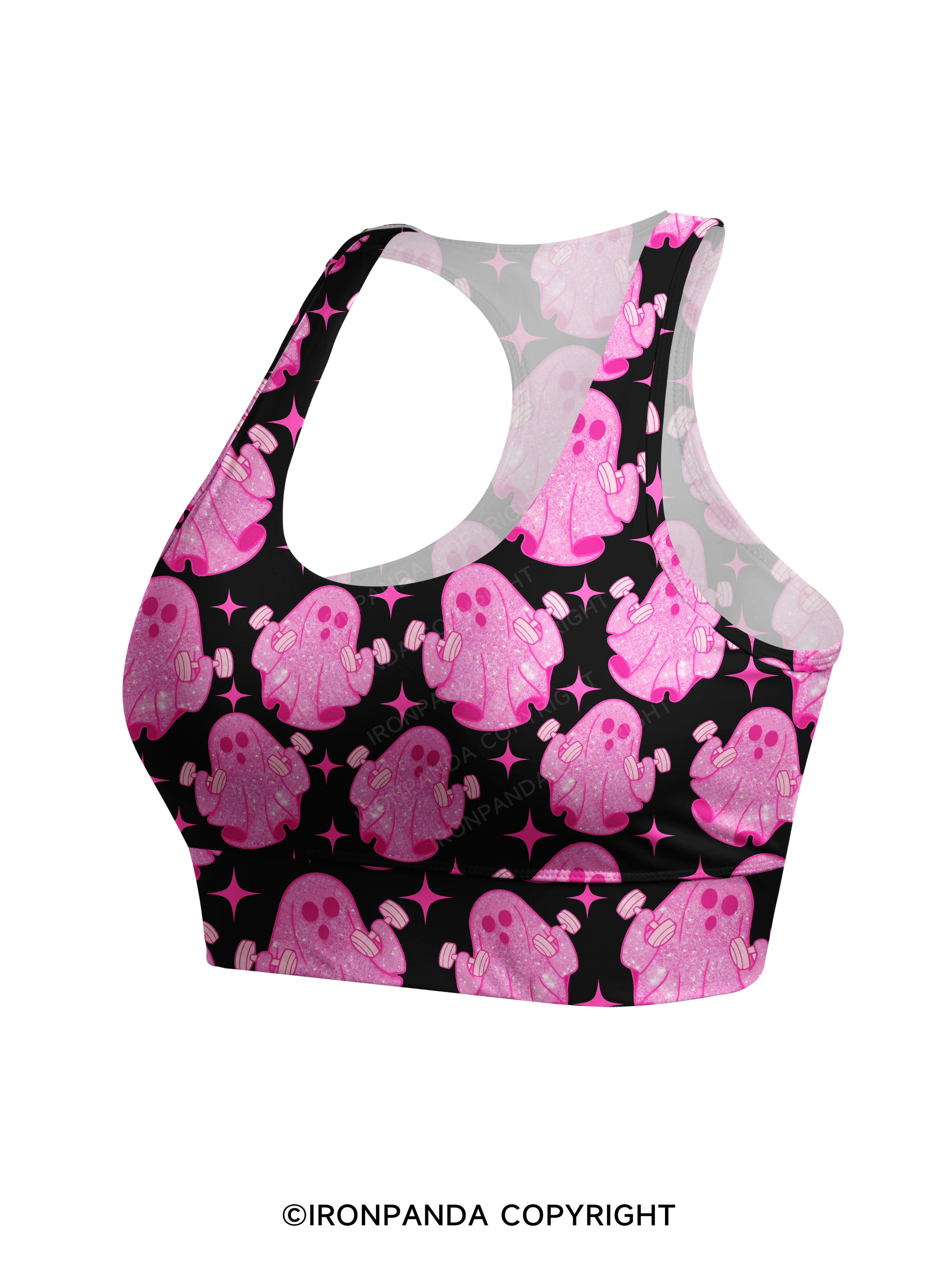 Pink Power Ghost Racerback Sports Bra