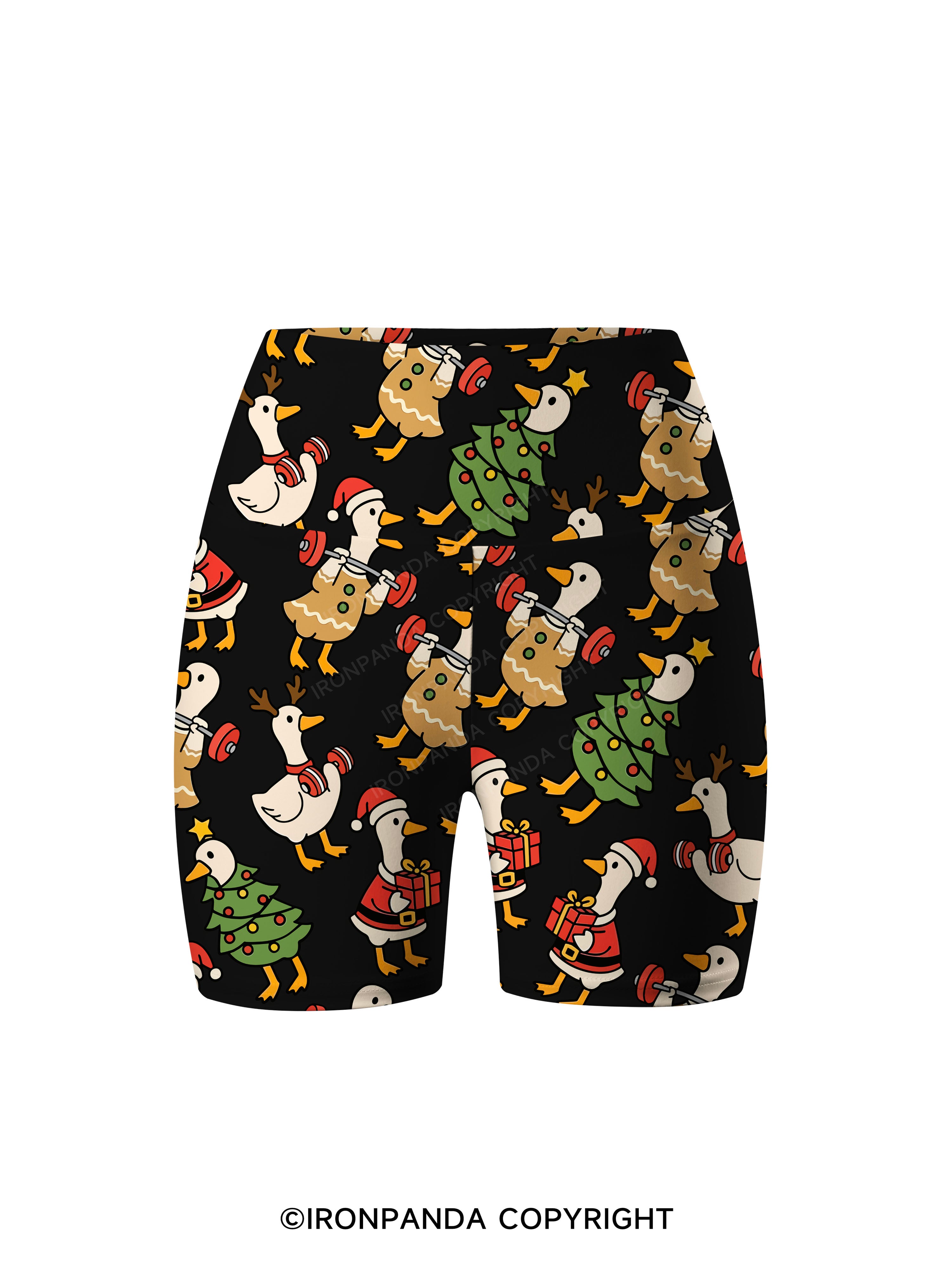 JUST A JOLLY GYM GOOSE Printed Yoga Cycling Shorts
