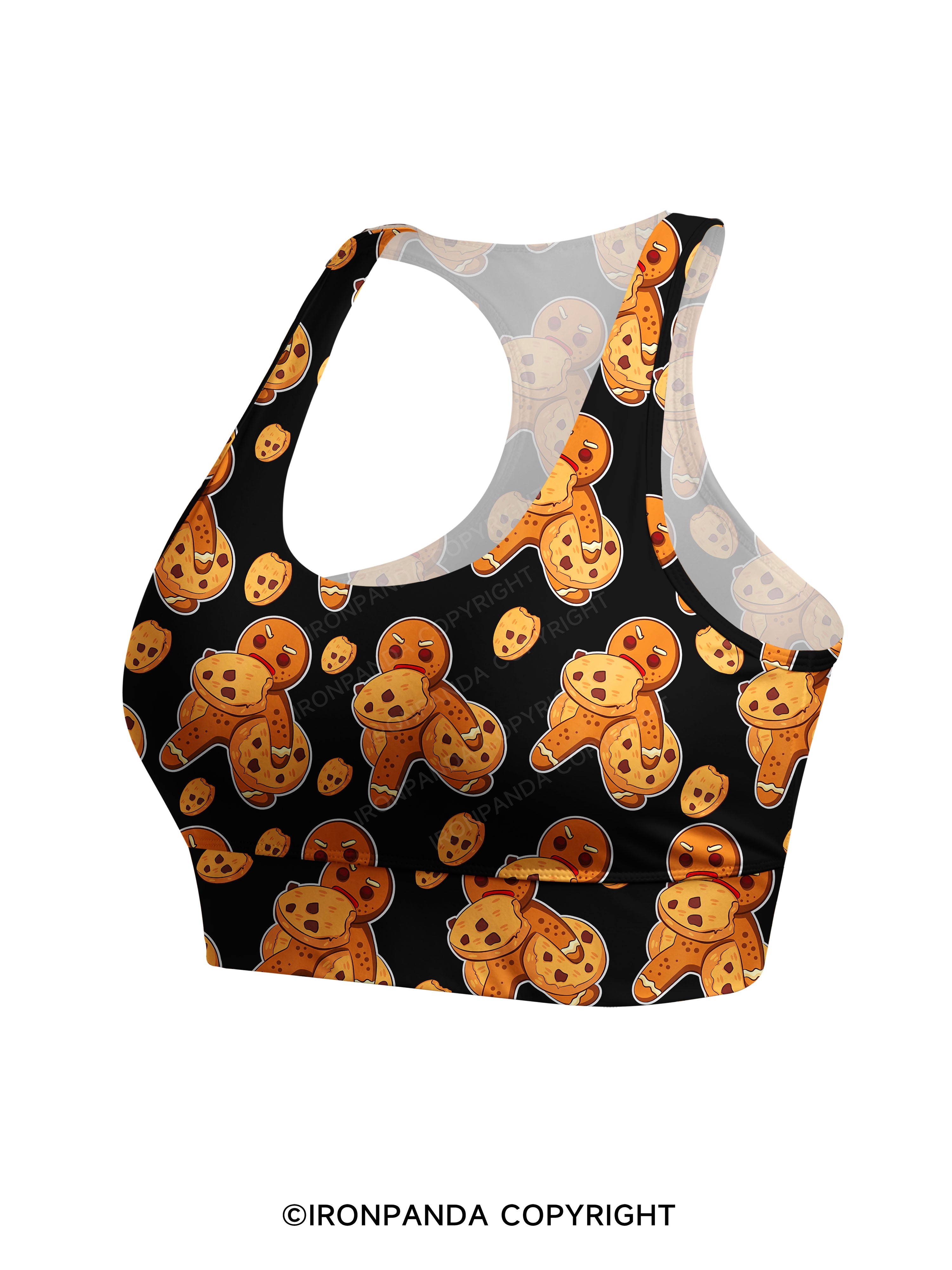 I DID IT ALL FOR THE COOKIES Racerback Sports Bra
