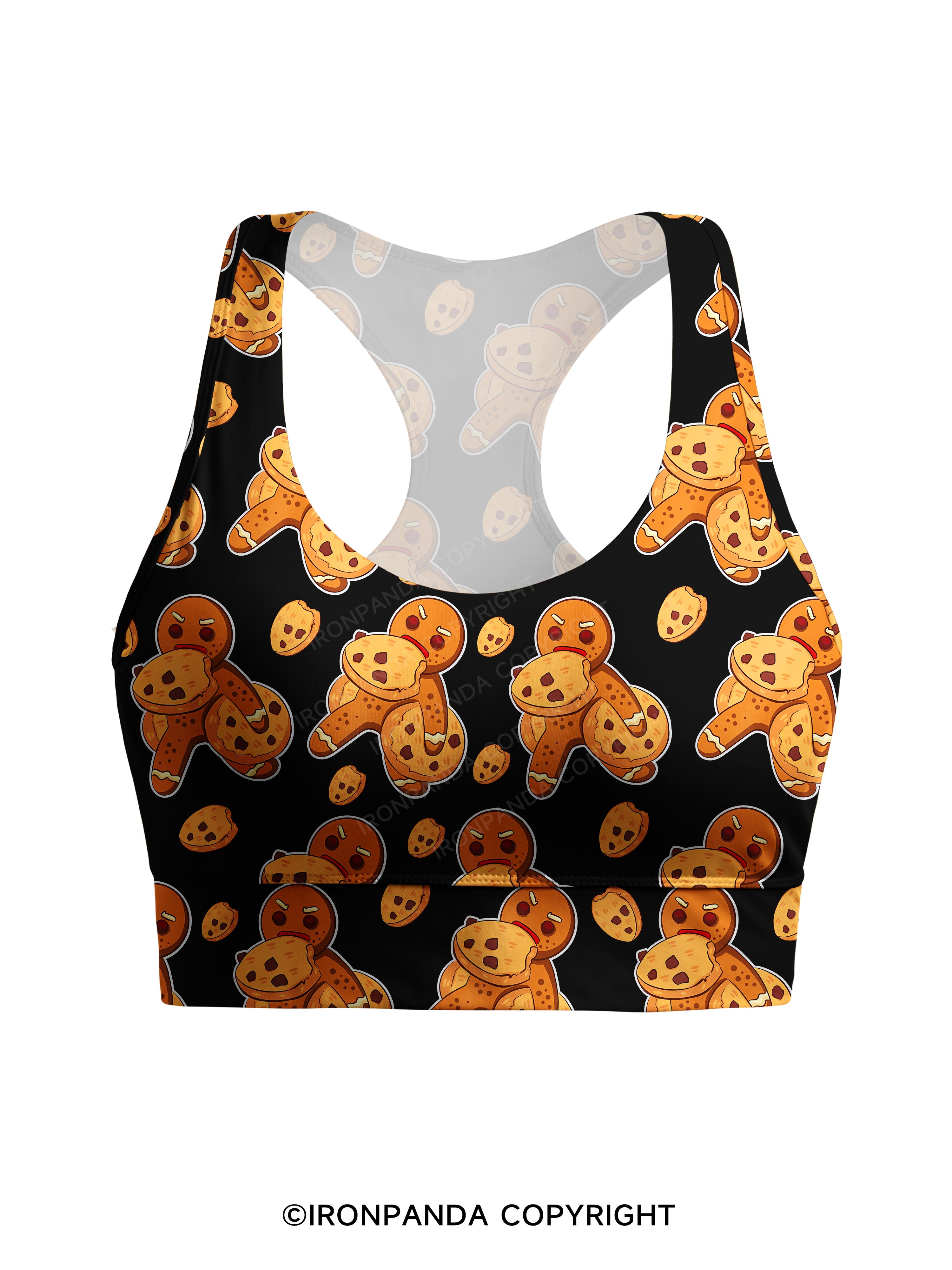 I DID IT ALL FOR THE COOKIES Racerback Sports Bra