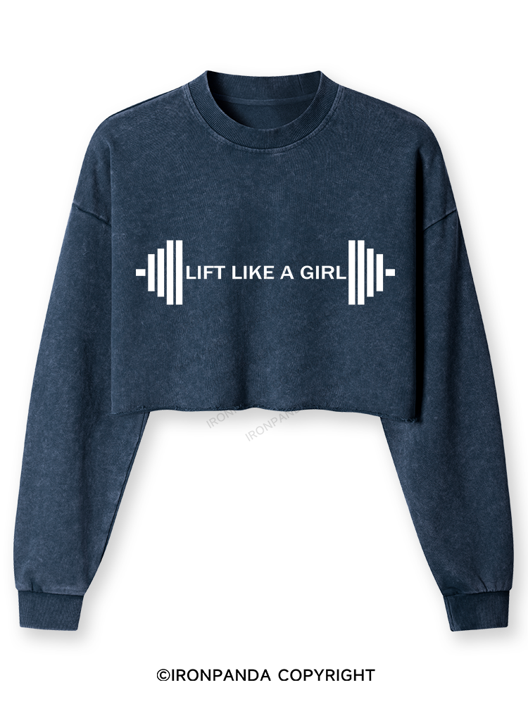 Lift Like A Girl Washed Long-Sleeve Crop Top