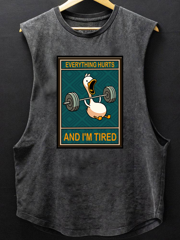 everything hurts and I'm tired duck BOTTOM COTTON TANK