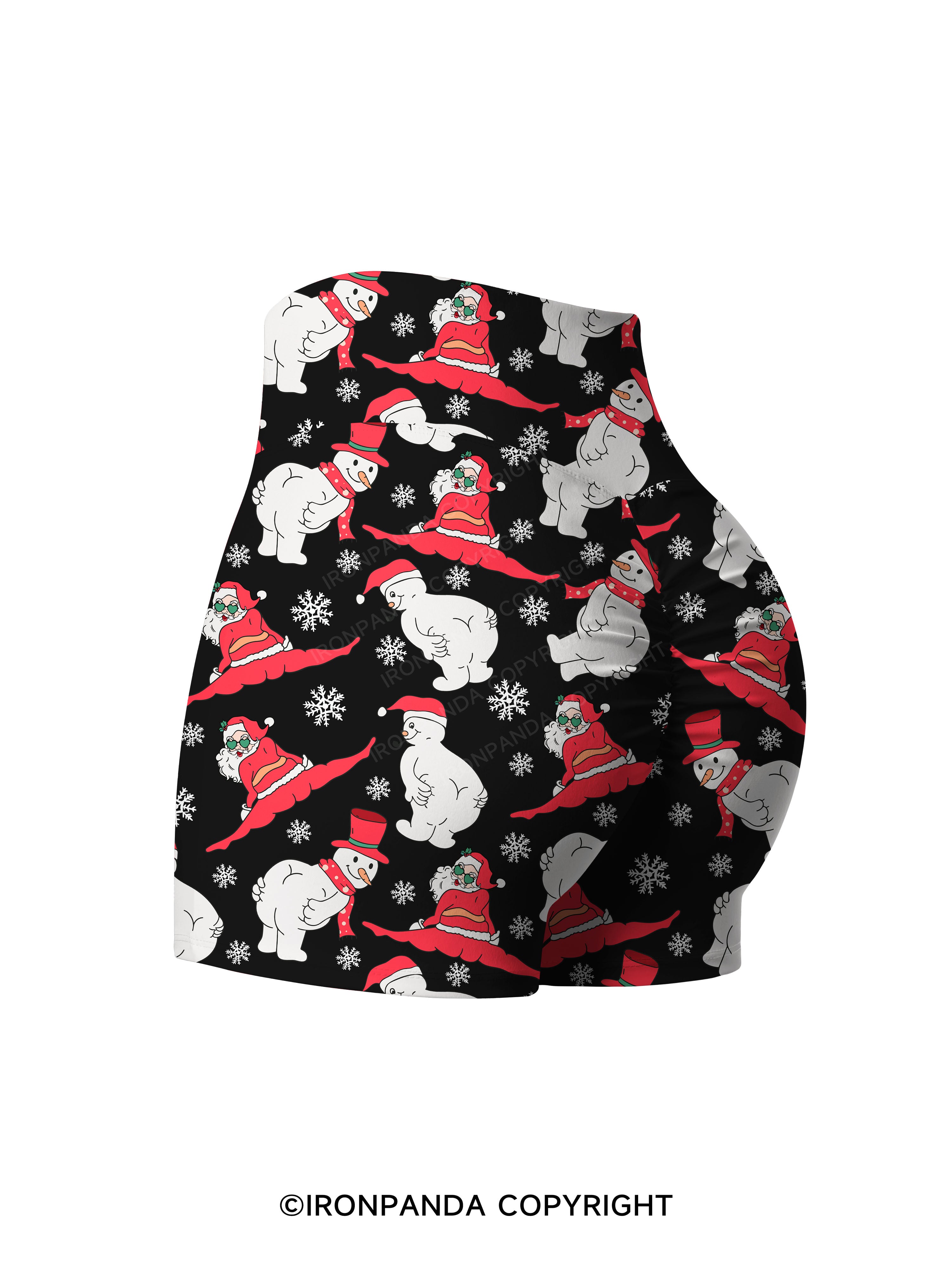 MERRY FITMAS AND A HAPPY NEW REAR Printed Yoga Shorts