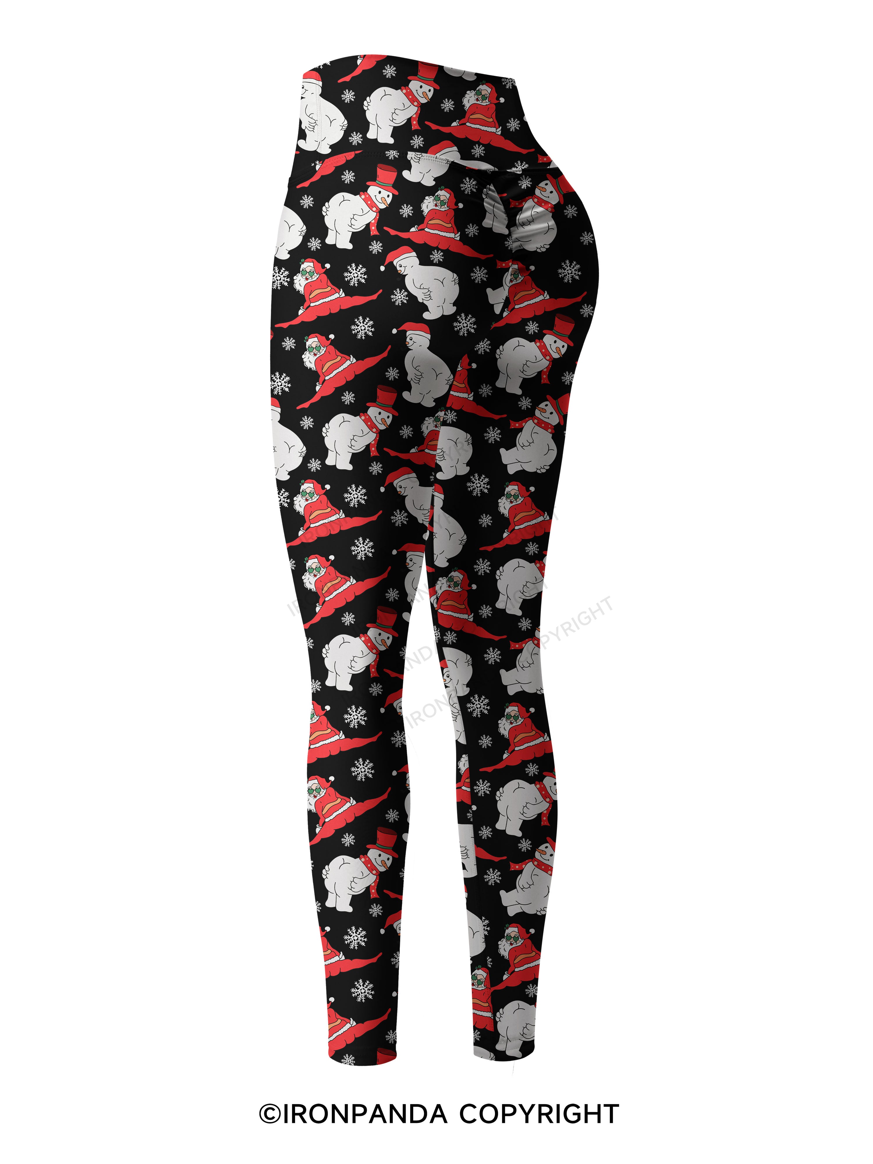 MERRY FITMAS AND A HAPPY NEW REAR Printed Yoga Pants
