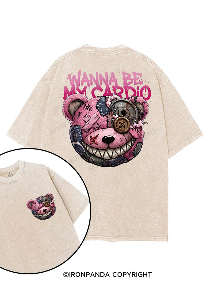 WANNA BE MY CARDIO printed Gym Shirt