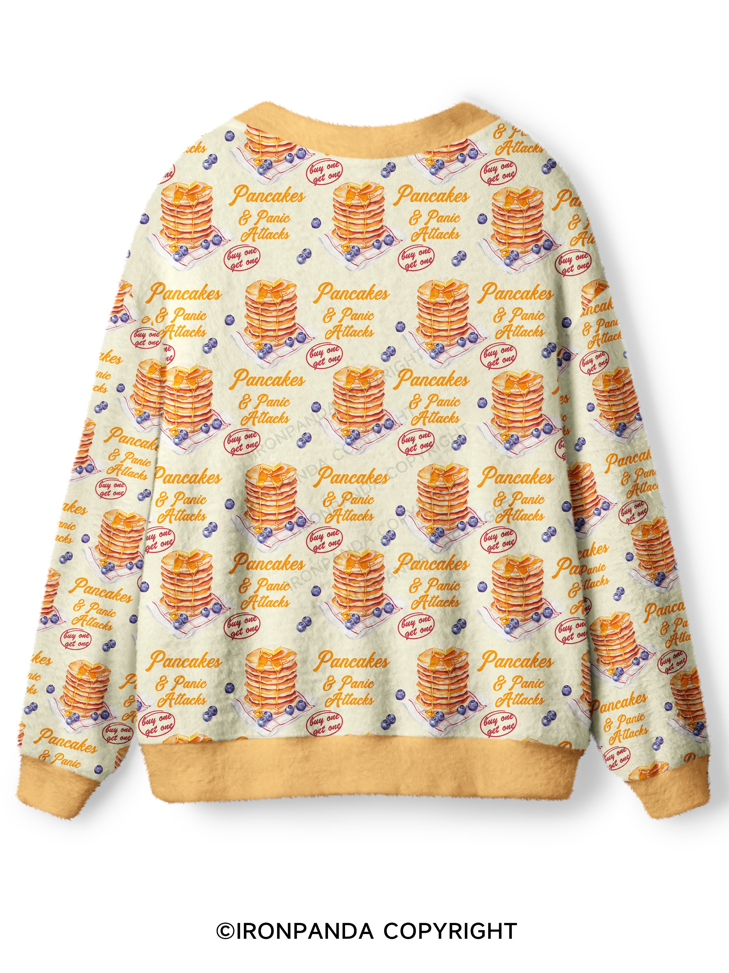 Pancakes & Panic Attacks Ugly Cardigan Sweater