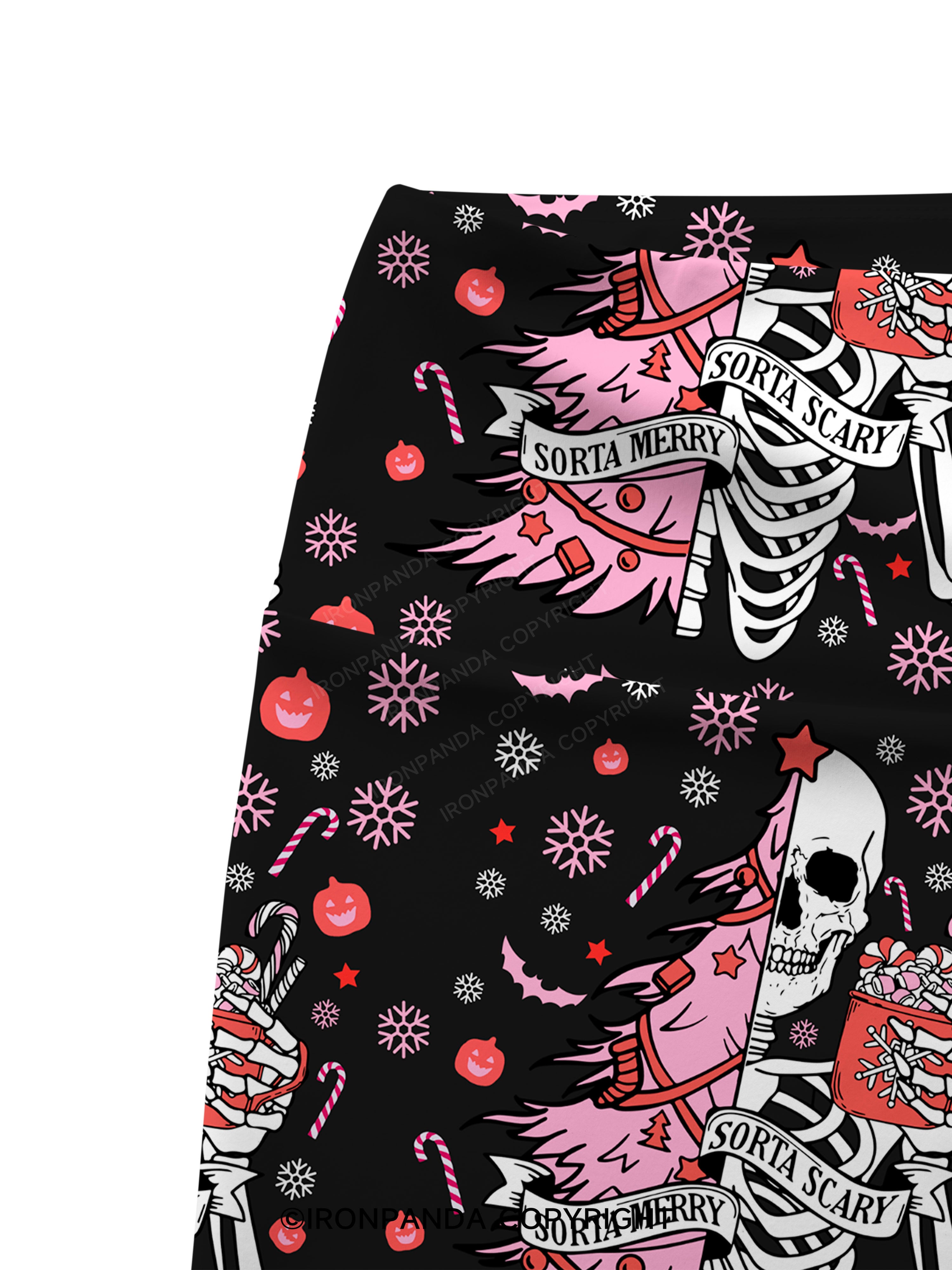 SORTA MERRY SORTA SCARY Printed Yoga Cycling Shorts