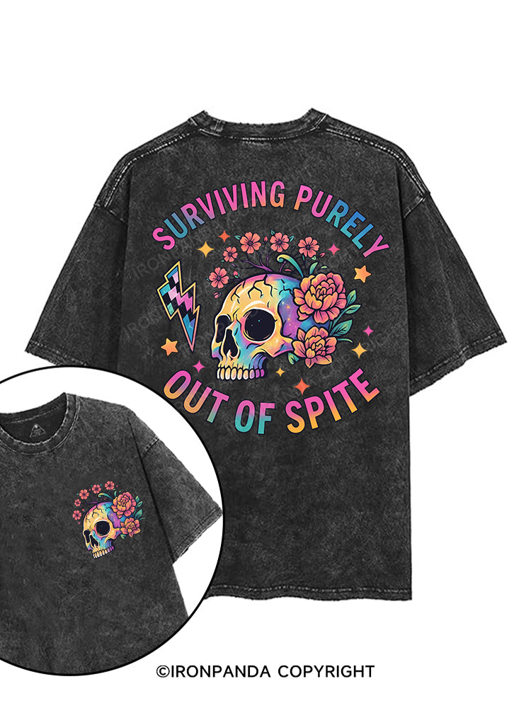 SURVIVING PURELY OUT OF SPITE printed Gym Shirt