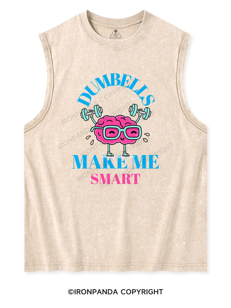DUMBELLS MAKE ME SMART Washed Tank