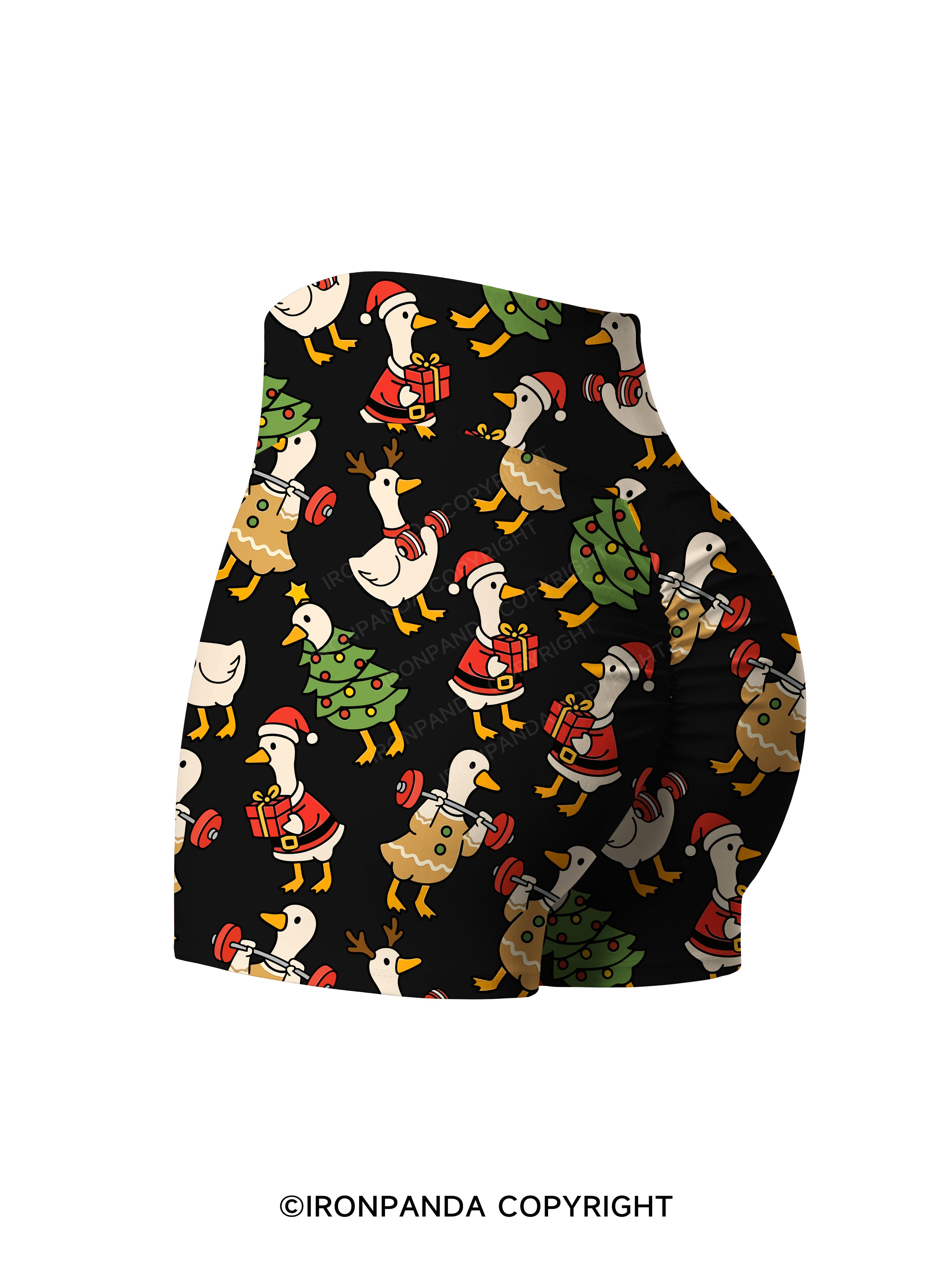 JUST A JOLLY GYM GOOSE Printed Yoga Shorts
