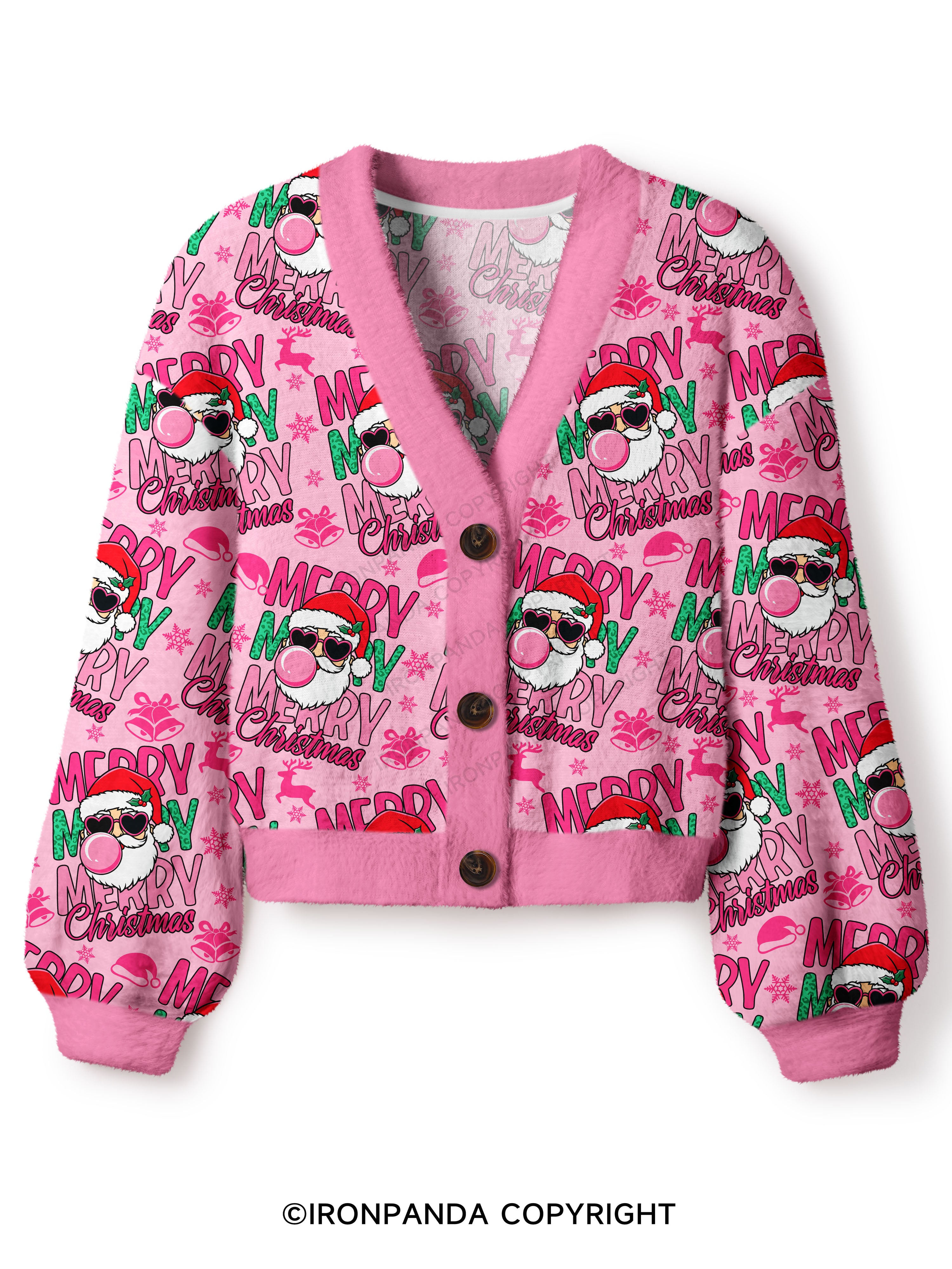 MERRY MERRY MERRY CHRISTMAS Crop Ugly Cardigan Sweater