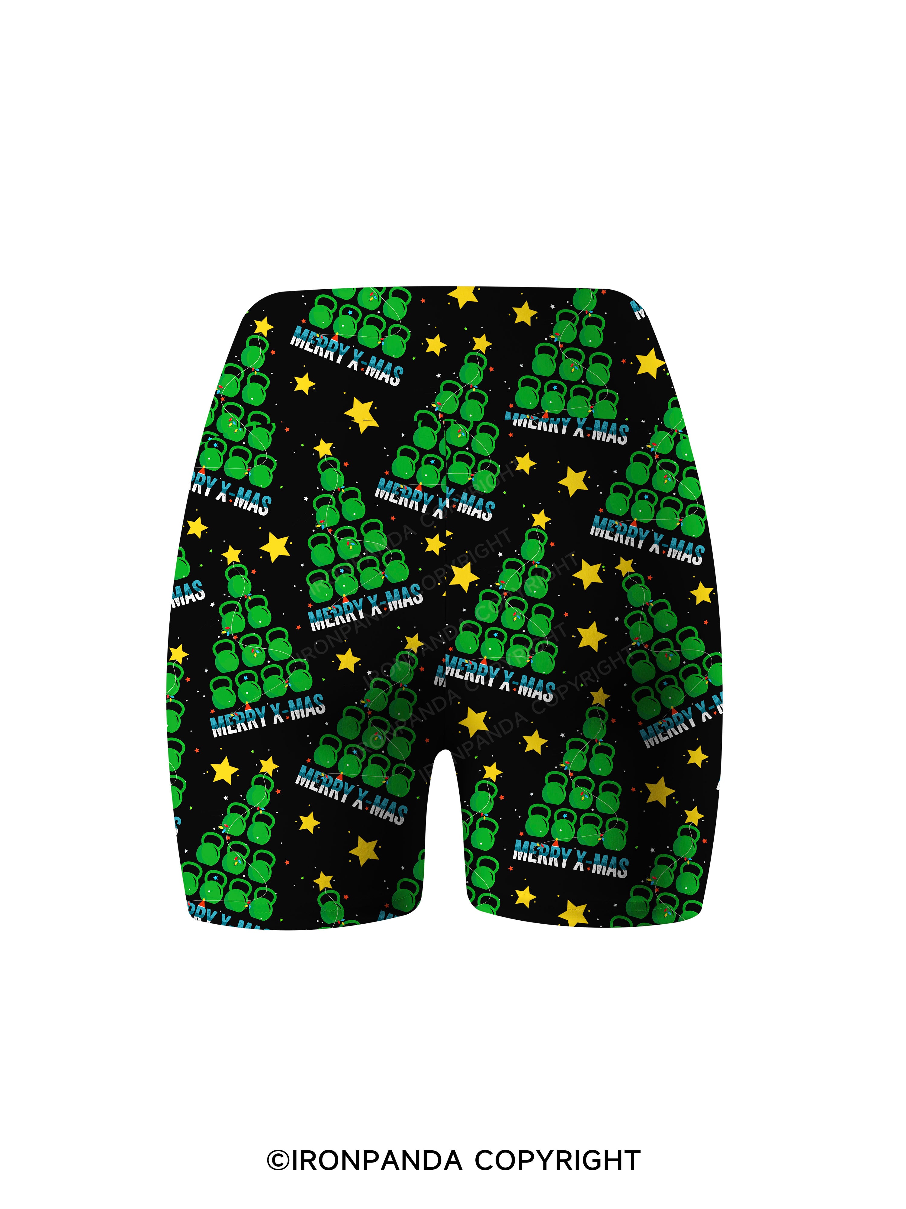 Merry X-mas Printed Yoga Cycling Shorts