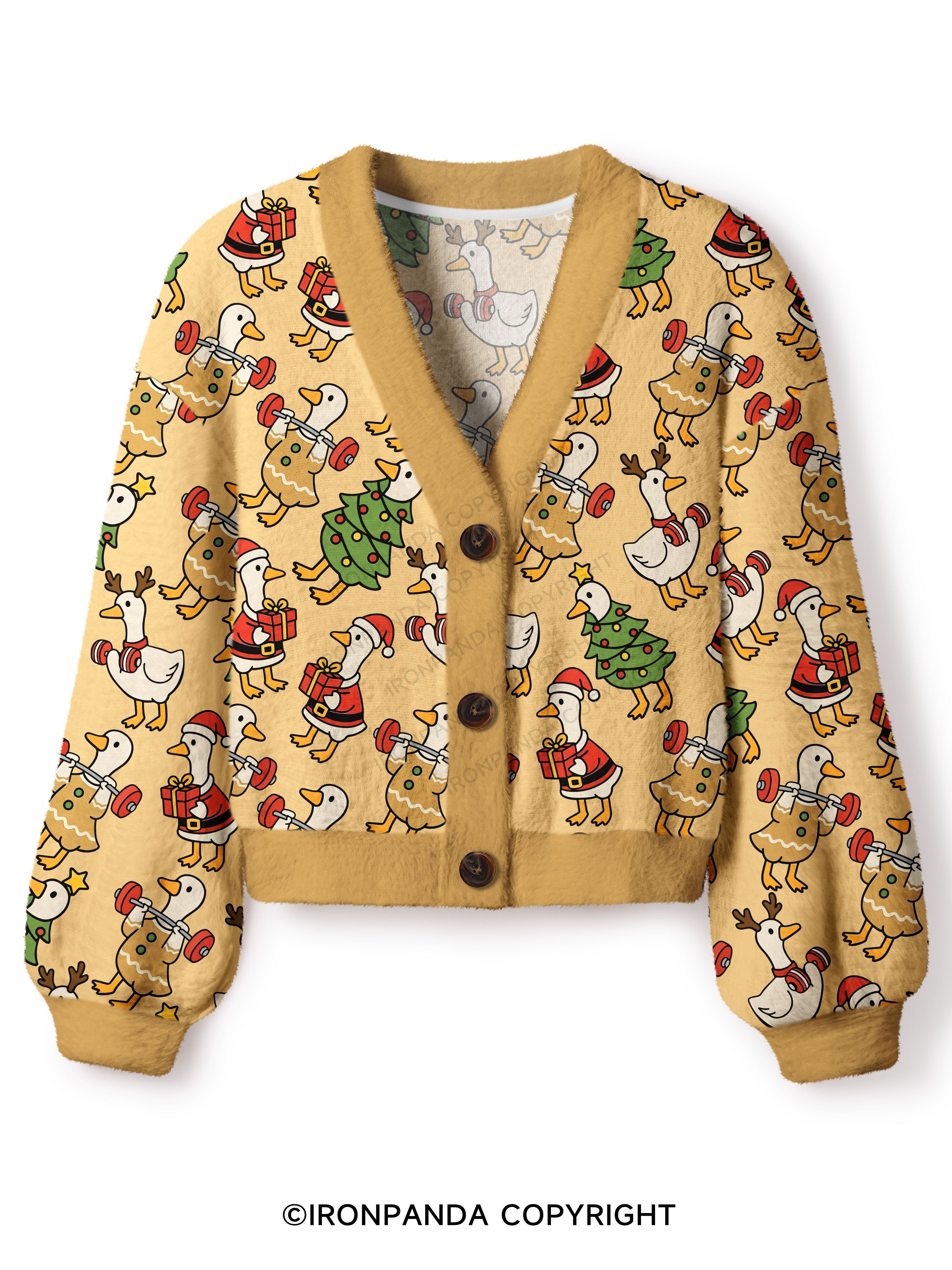 JUST A JOLLY GYM GOOSE Crop Ugly Cardigan Sweater