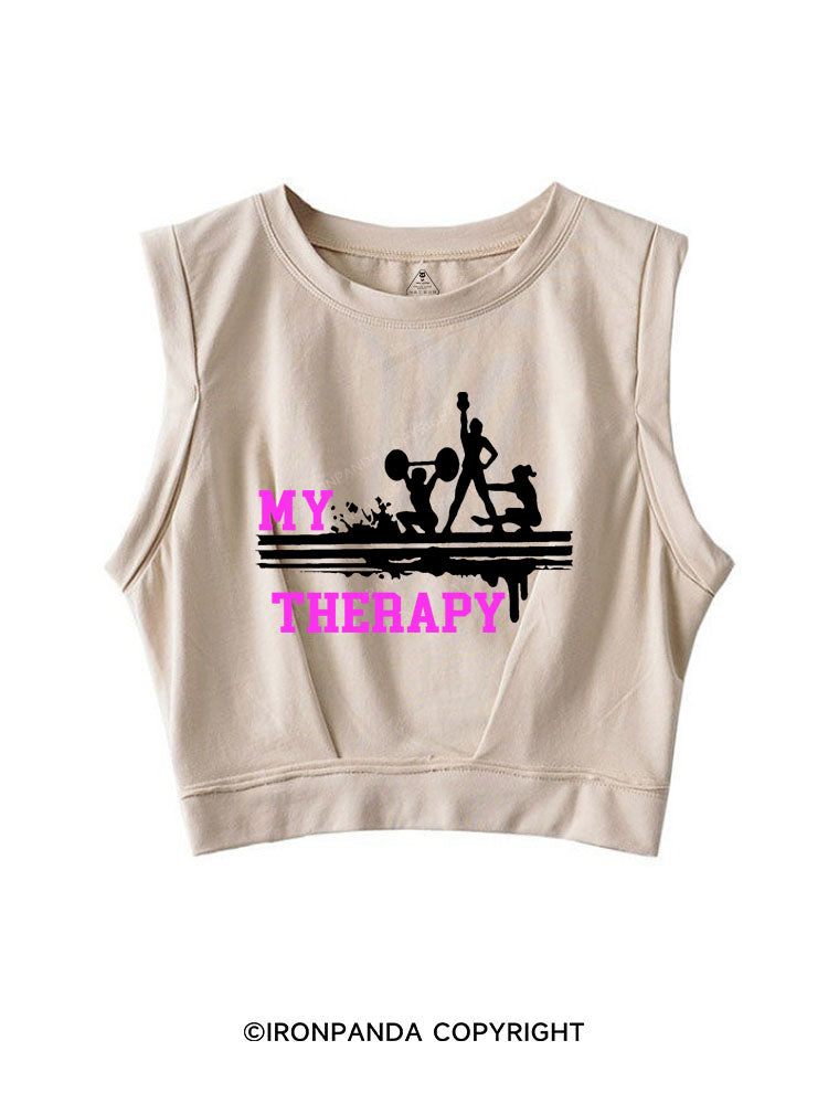 MY THERAPY Sleeveless Crop Tops