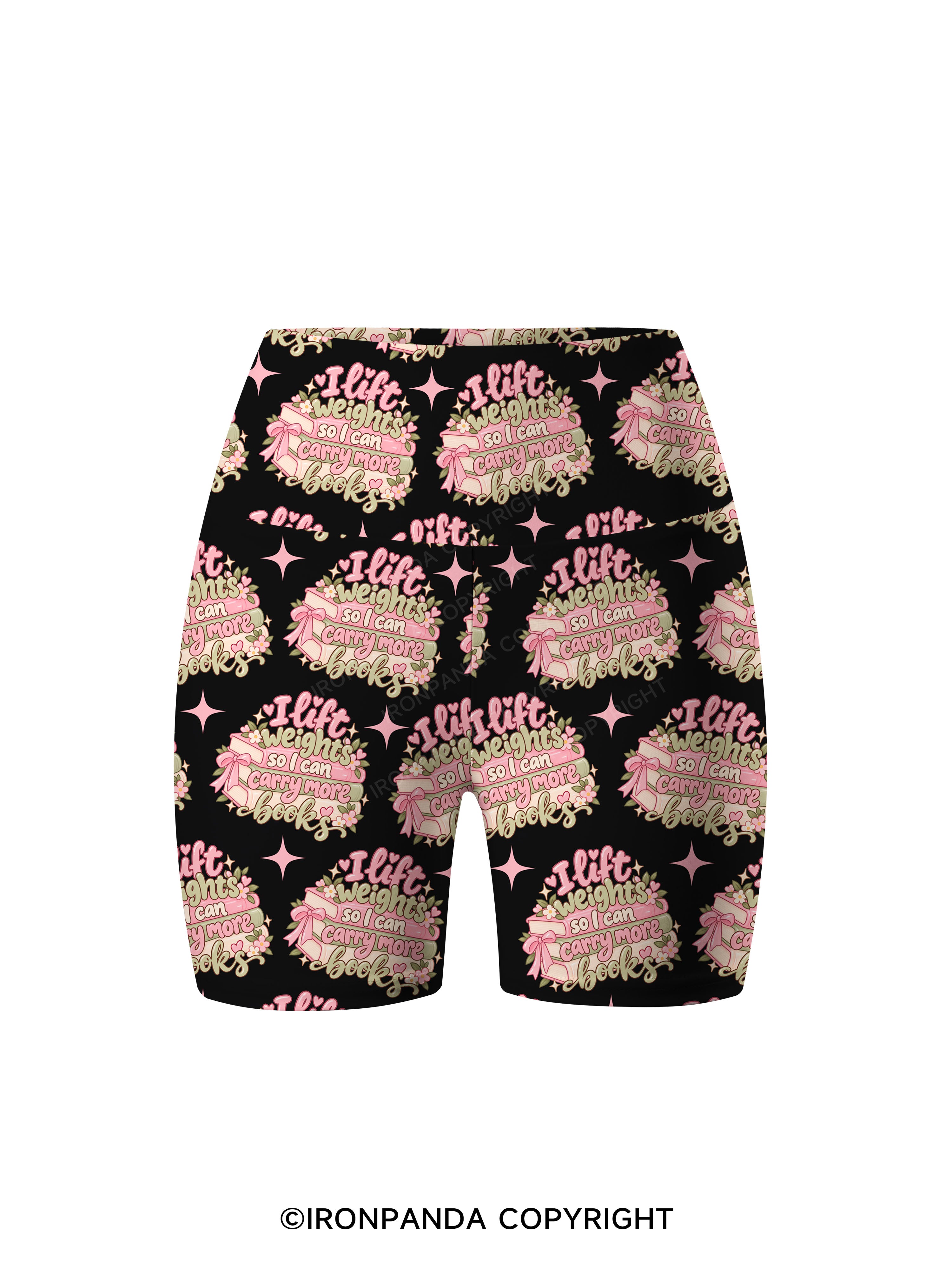 I Lift Weights So I Can Carry More Books Printed Yoga Cycling Shorts