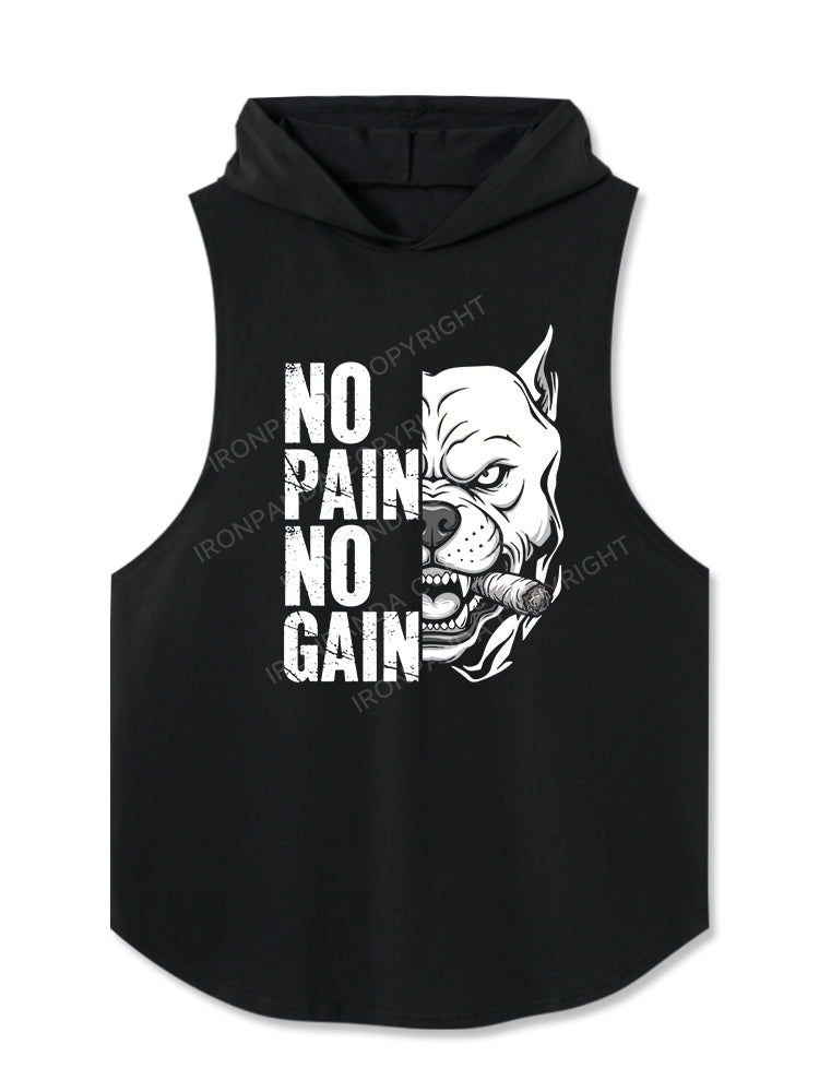 NO PAIN NO GAIN Hooded Tank