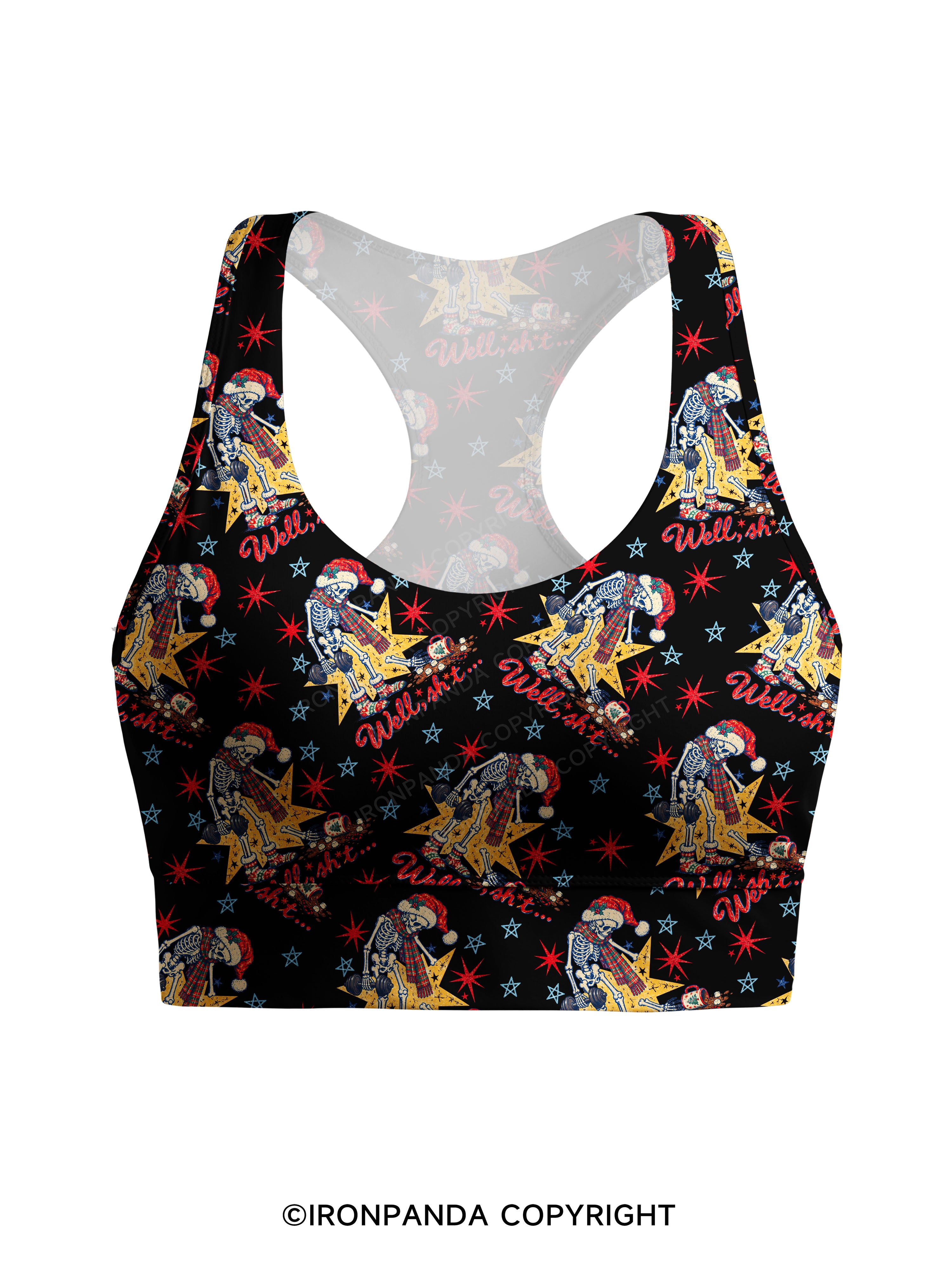 Well Shit Skeleton Racerback Sports Bra