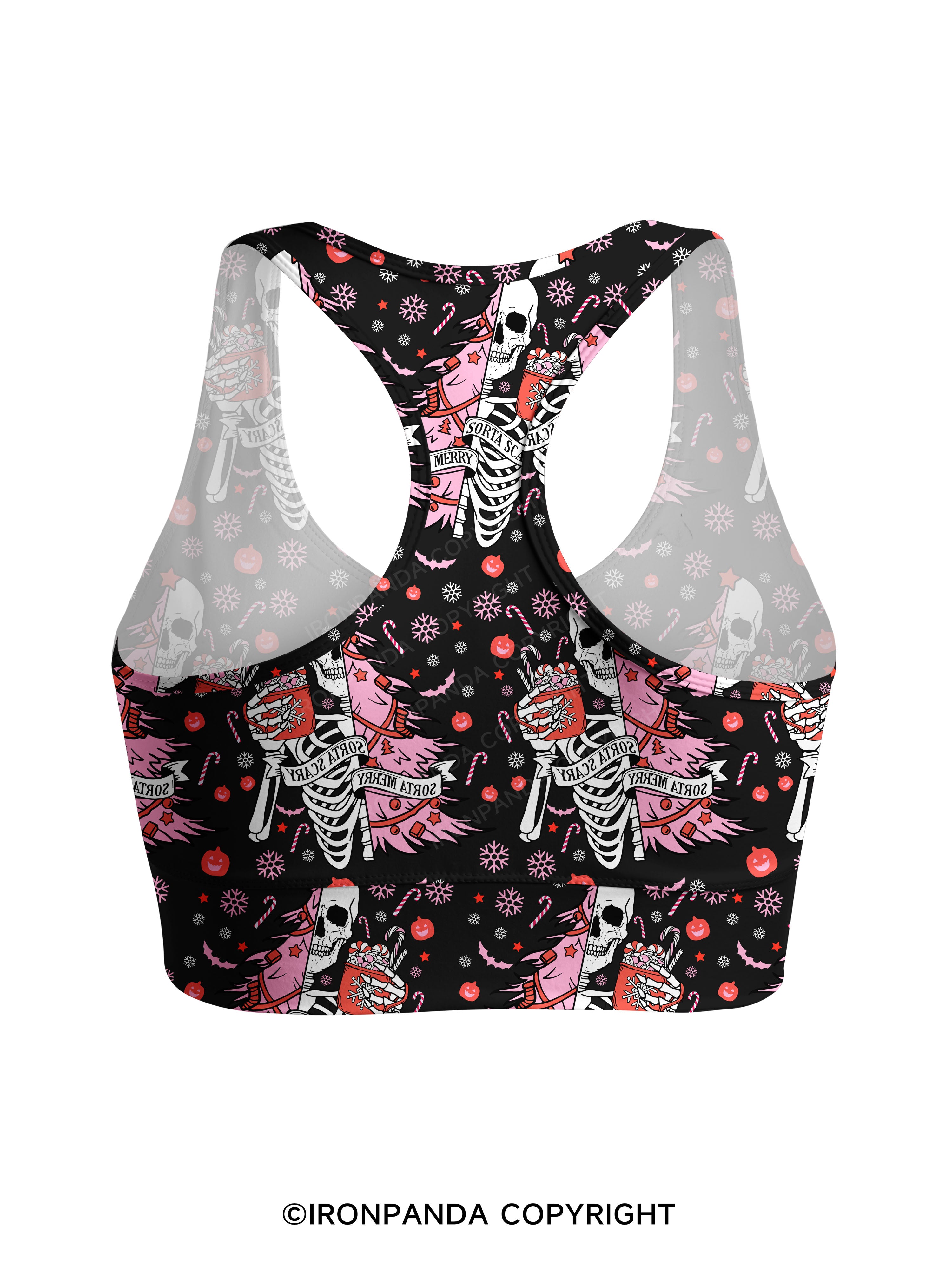 SORTA MERRY SORTA SCARY Racerback Sports Bra