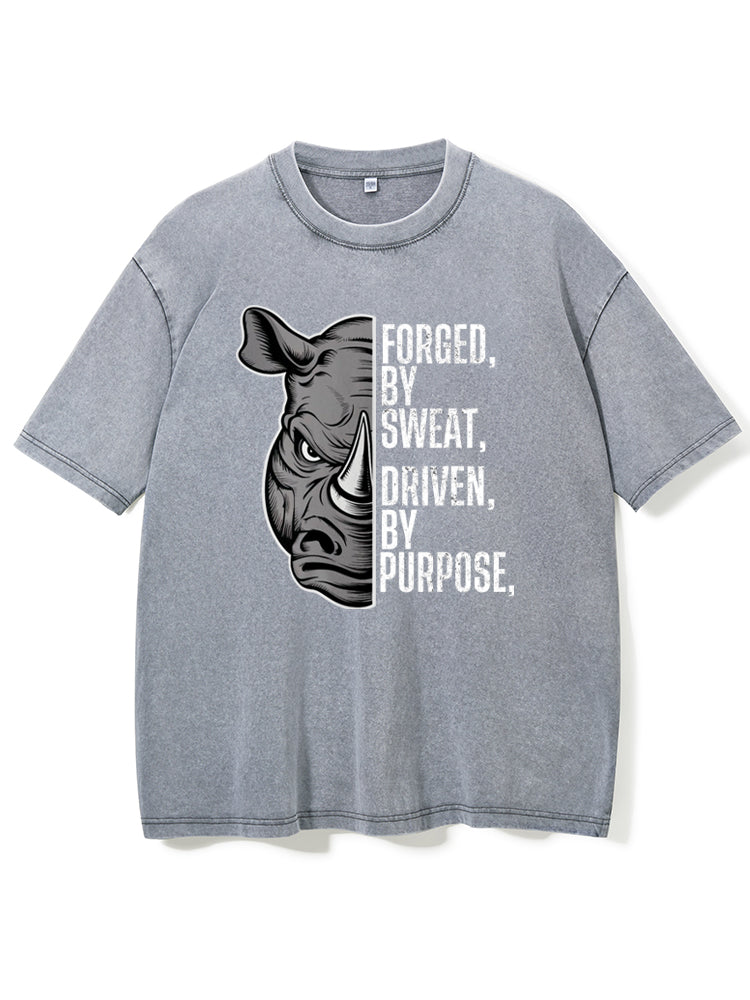 Forged By Sweat Driven By Purpose Washed Gym Shirt