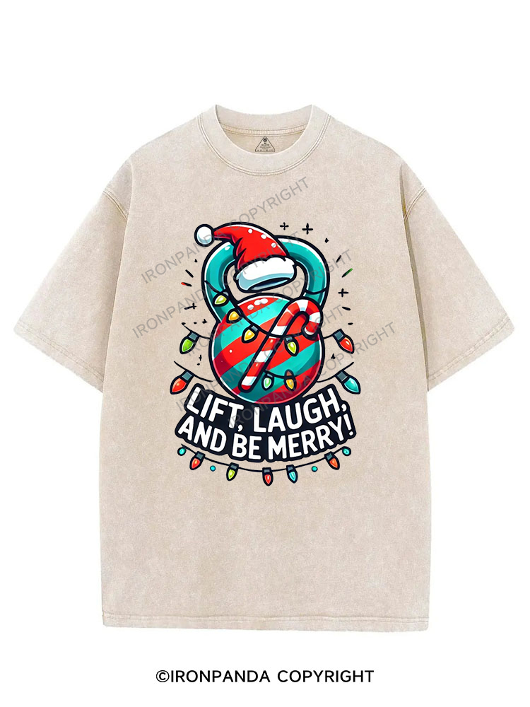 LIFT LAUGH AND BE MERRY VINTAGE GYM SHIRT