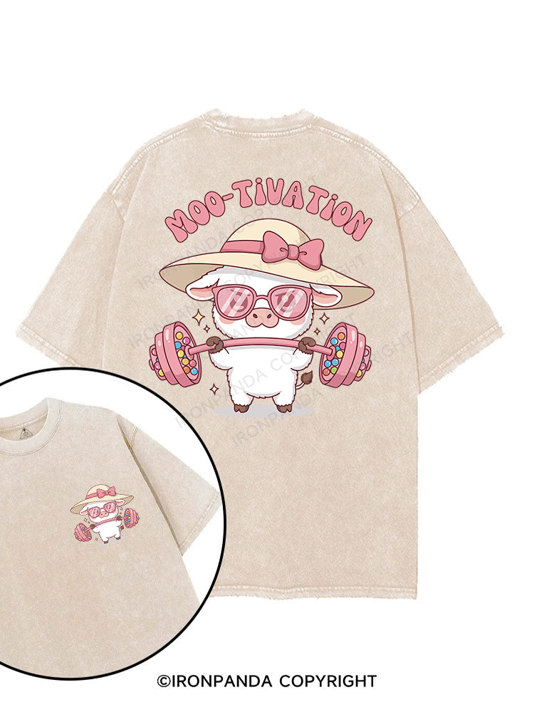Moo-tivation printed Gym Shirt