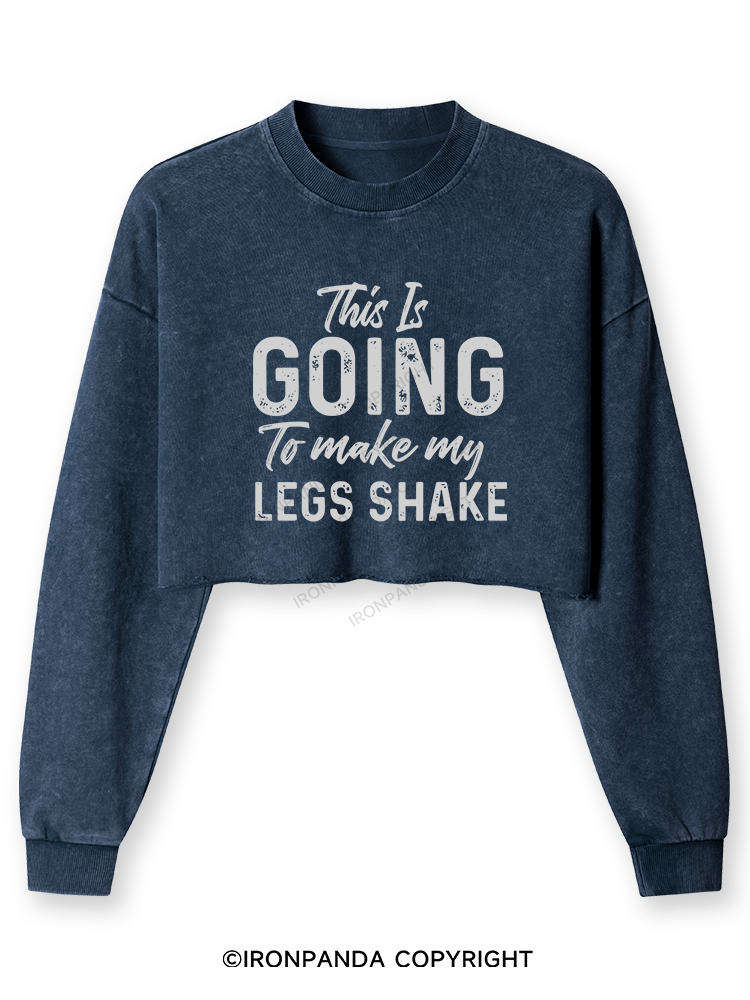 THIS IS GOING TO MAKE MY LEGS SHAKE Washed Long-Sleeve Crop Top