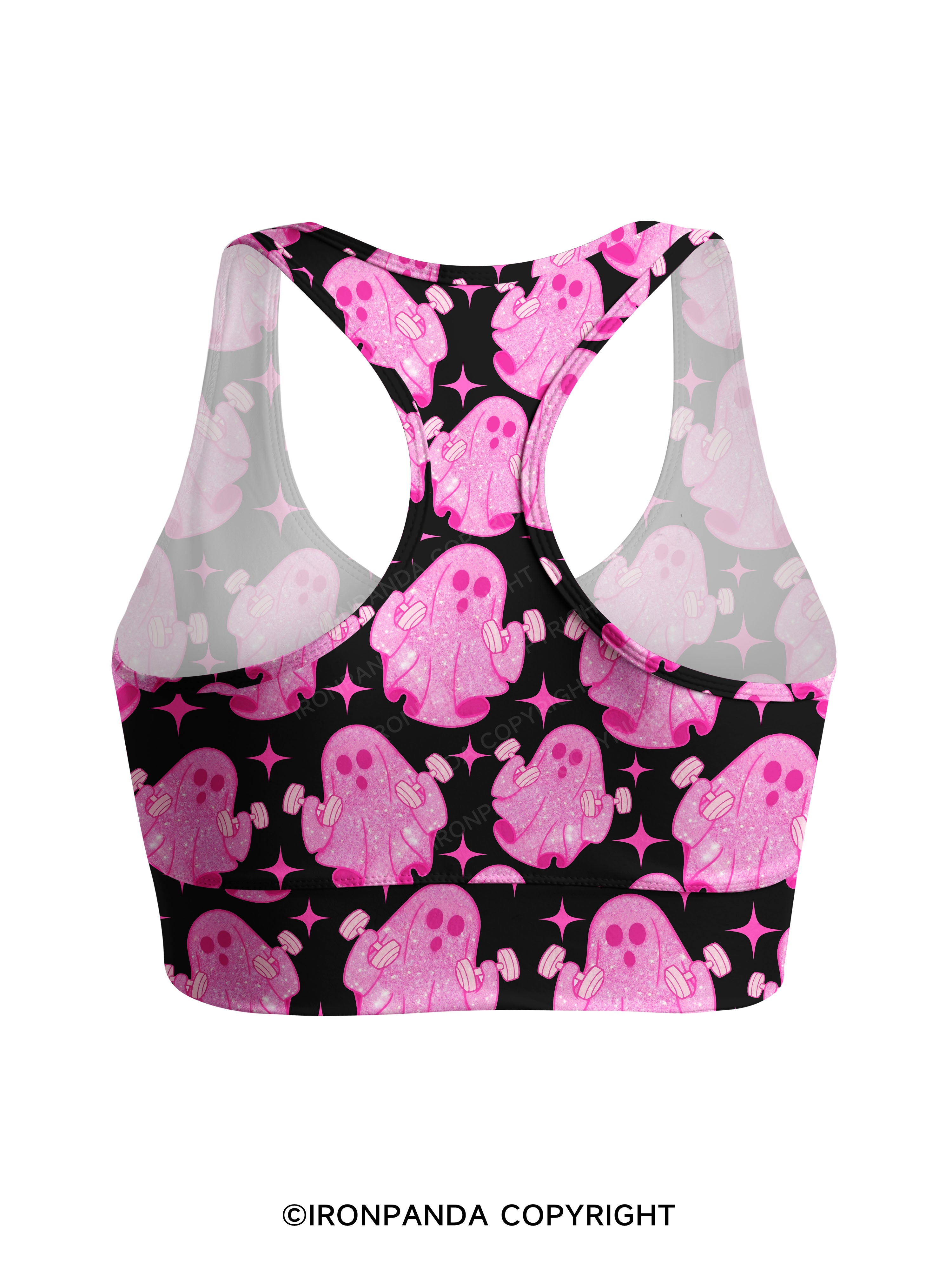 Pink Power Ghost Racerback Sports Bra