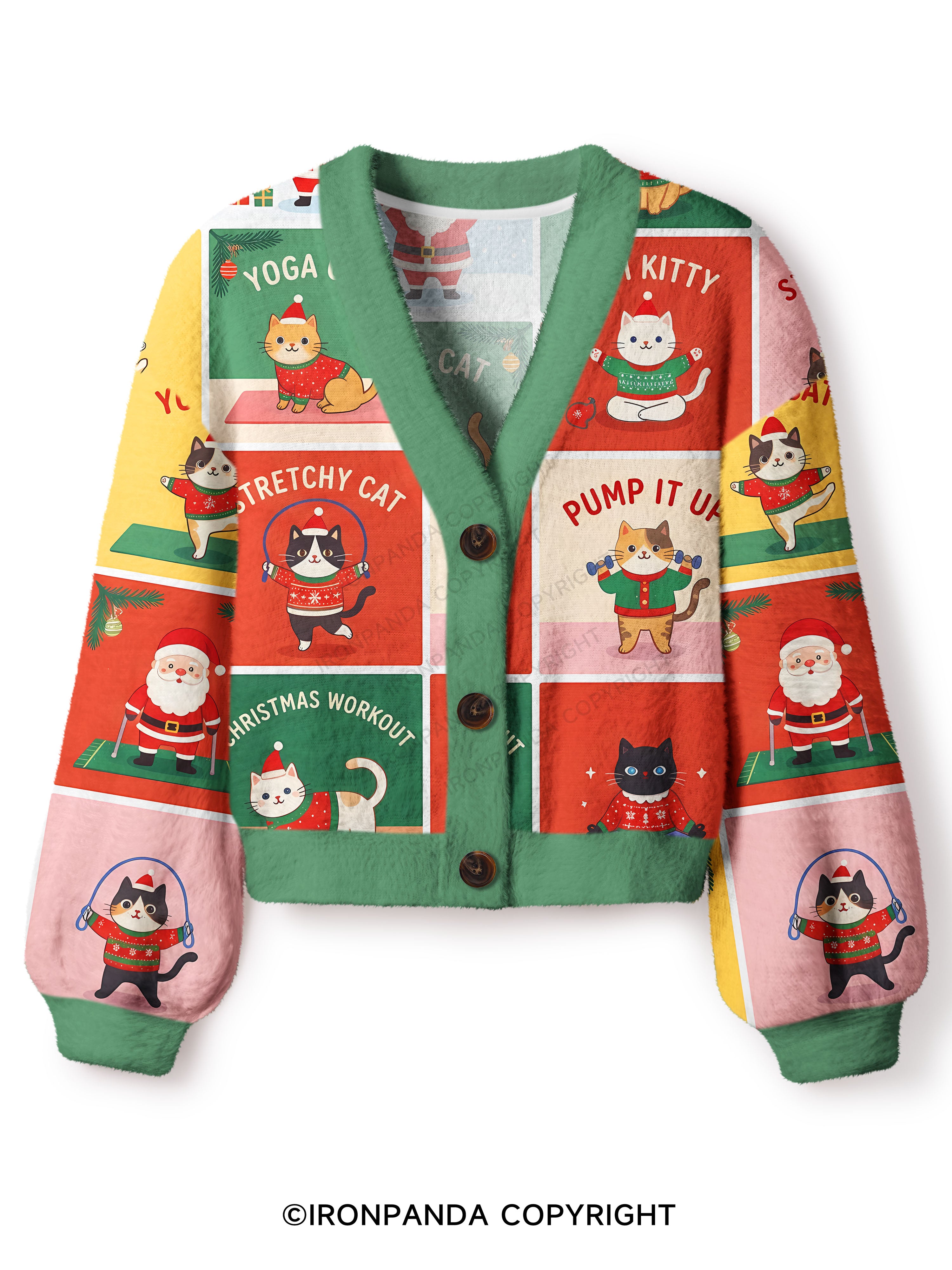CHRISTMAS WORKOUT Crop Ugly Cardigan Sweater