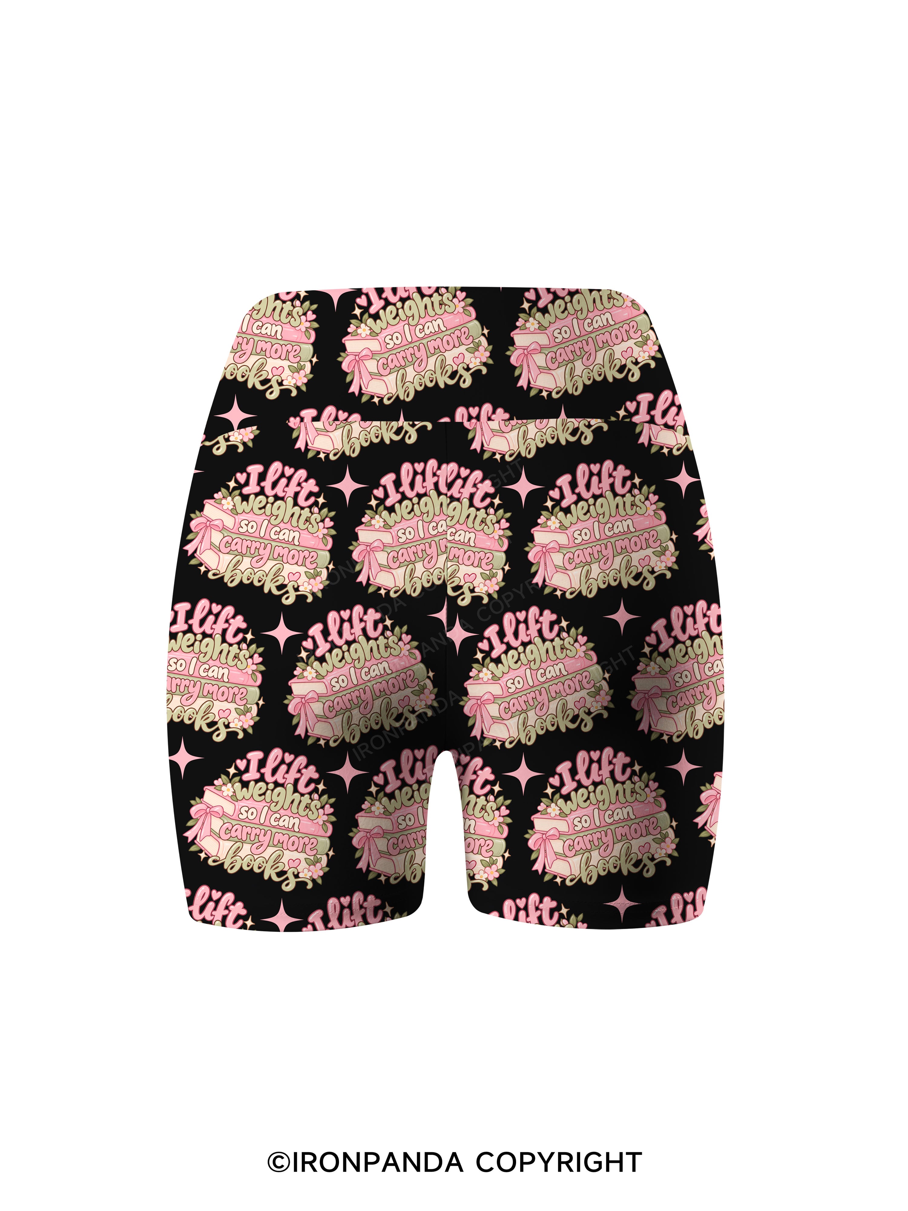 I Lift Weights So I Can Carry More Books Printed Yoga Cycling Shorts