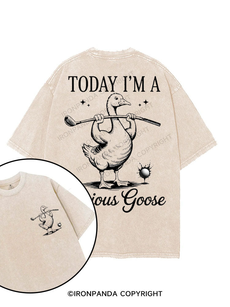 TODAY I'M A SERIOUS GOOSE printed Gym Shirt