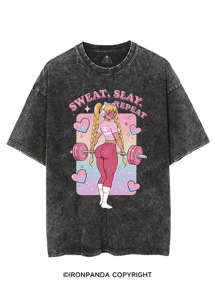 SWEAT. SLAY. REPEAT VINTAGE GYM SHIRT