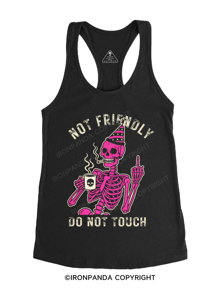 Not friendly, do not touch Gym Racerback Tank