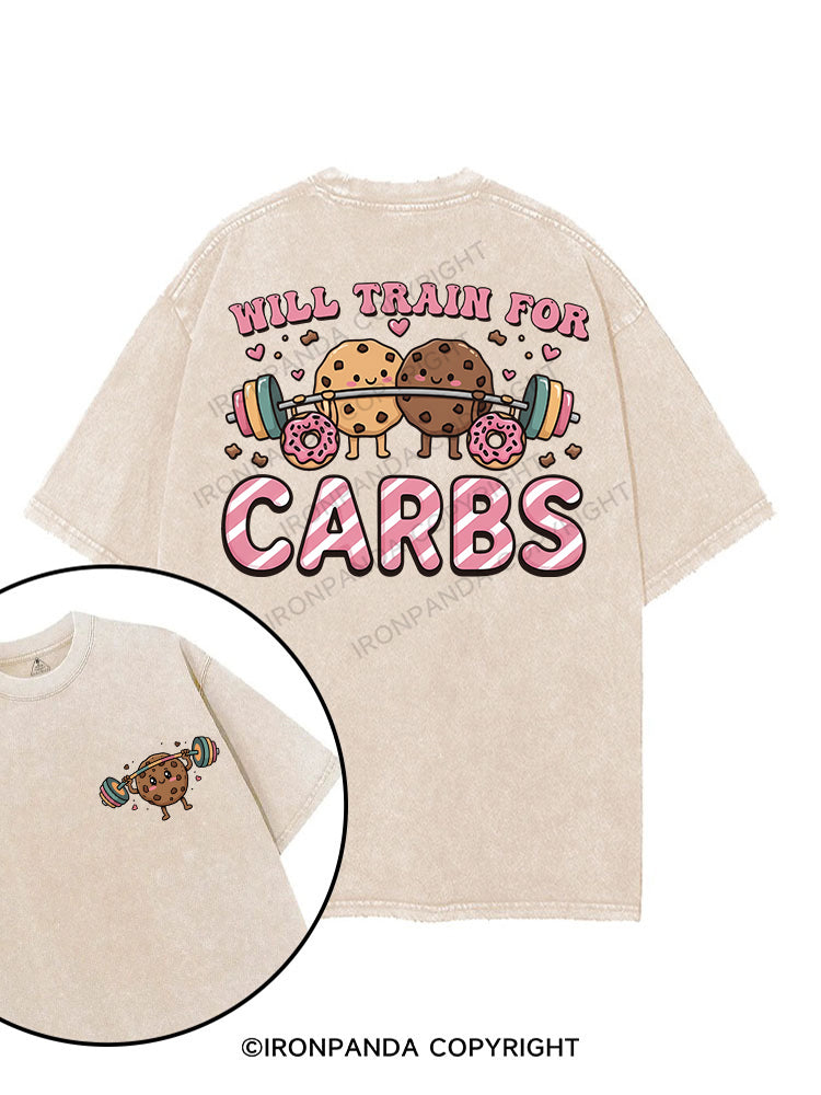 Will train for carbs printed Gym Shirt