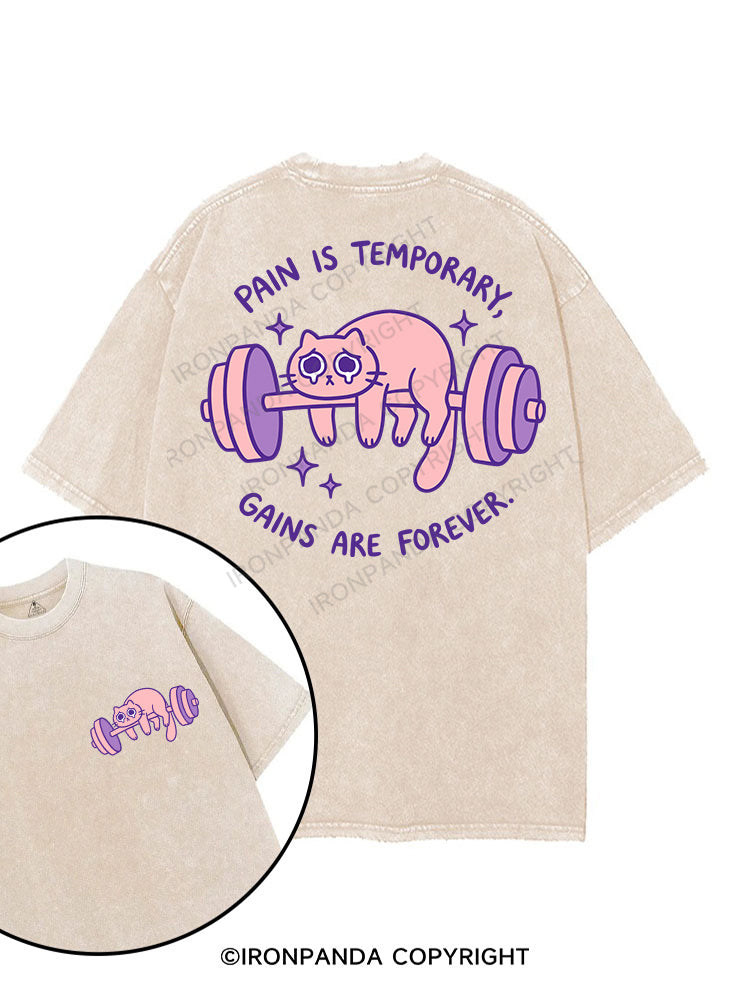 PAIN IS TEMPORARY,GAINS ARE FOREVER printed Gym Shirt