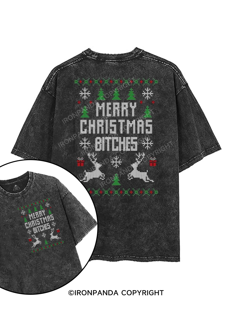 MERRY CHRISTMAS BITCHES printed Gym Shirt