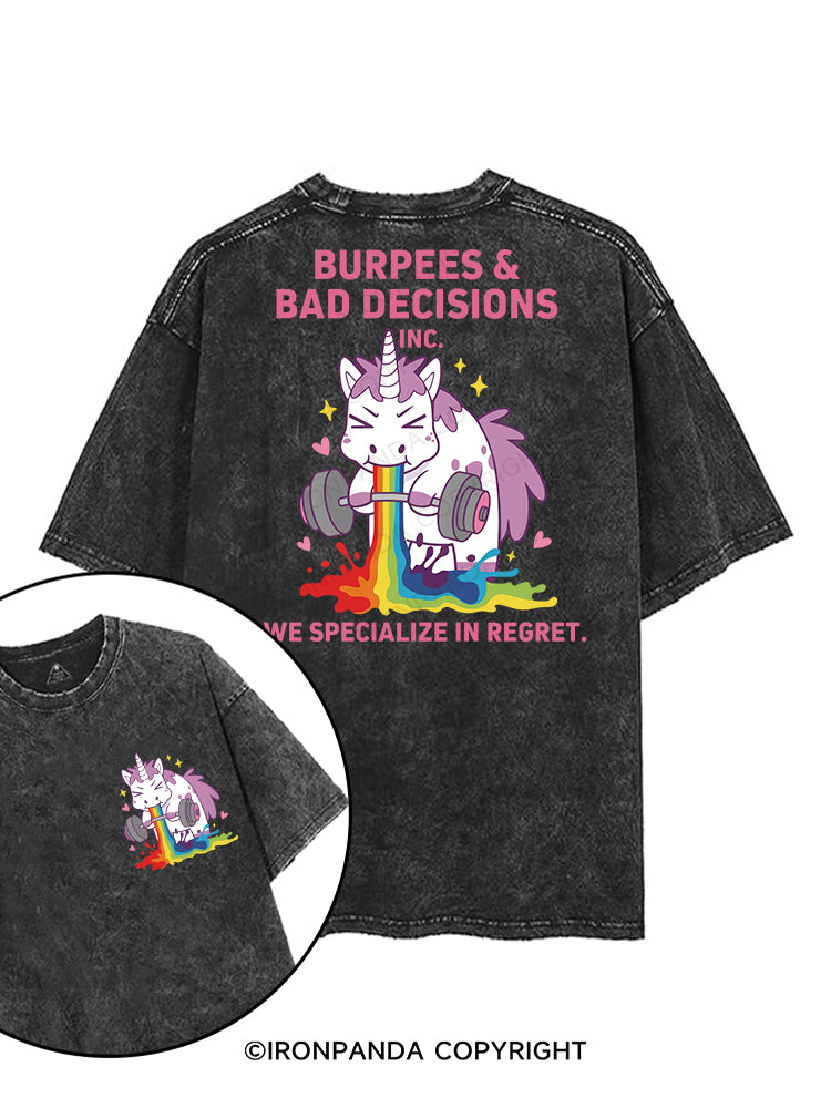 BURPEES & BAD DECISIONS printed Gym Shirt