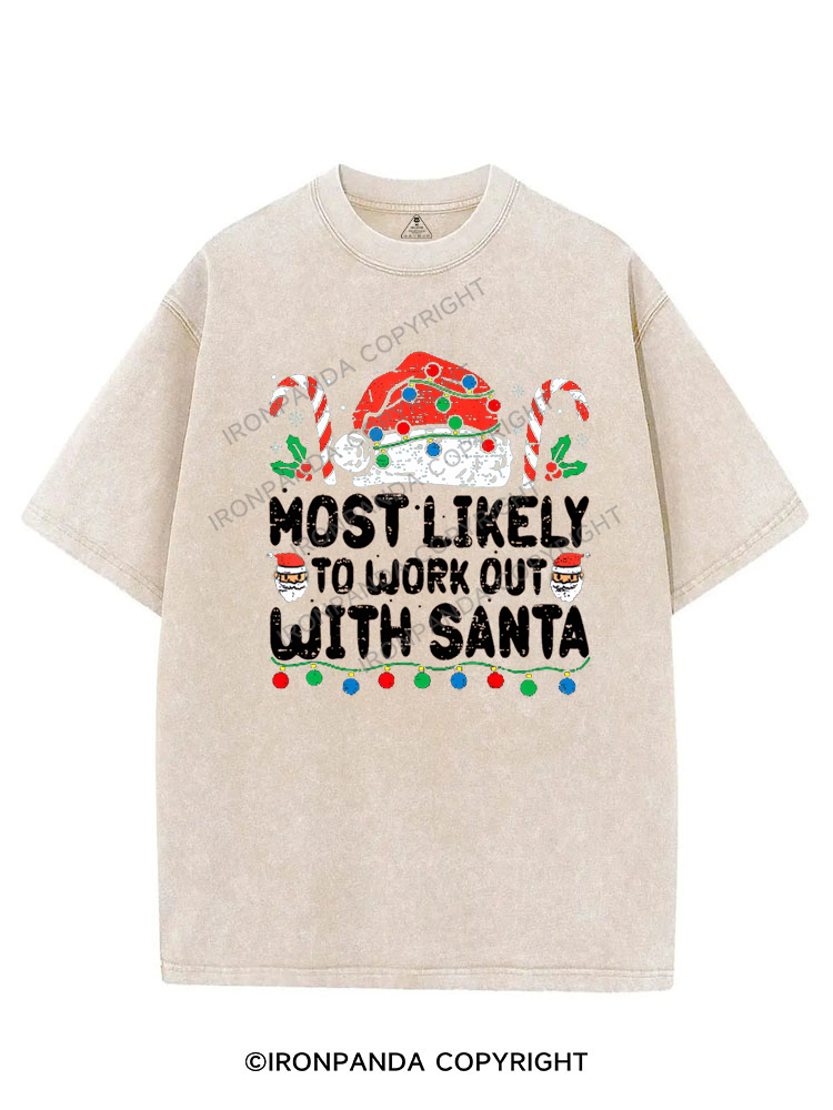 MOST LIKELY TO WORK OUT WITH SANTA VINTAGE GYM SHIRT
