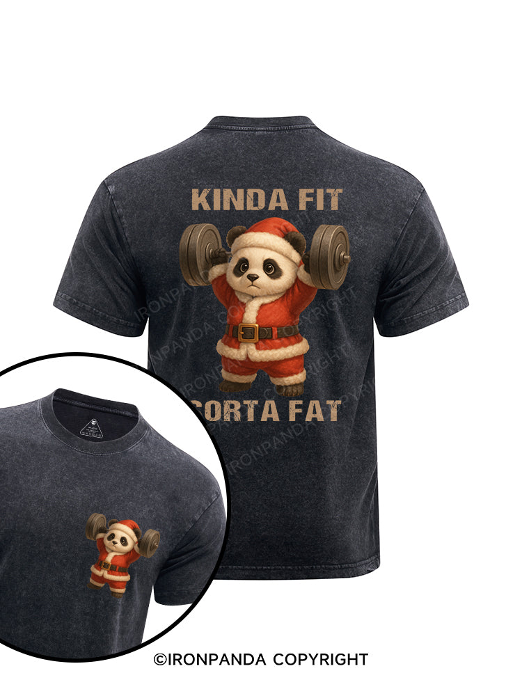 KINDA FIT SORTA FAT printed Washed Gym Shirt