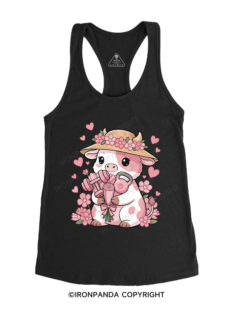 Sweet Power Cow Gym Racerback Tank