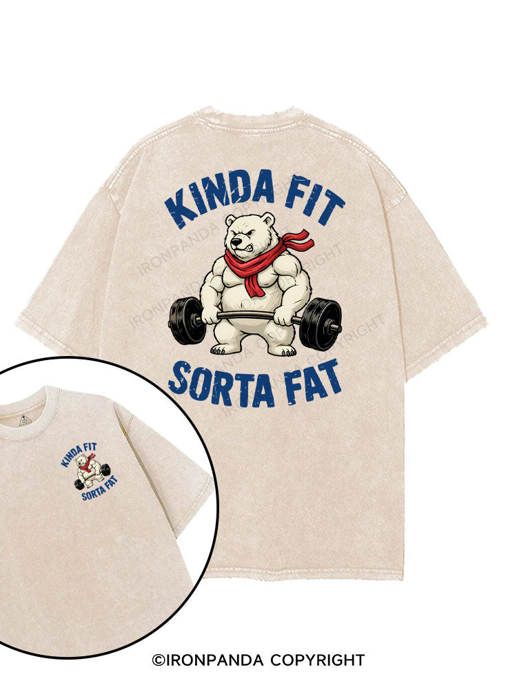 kinda fit sorta fat printed Gym Shirt