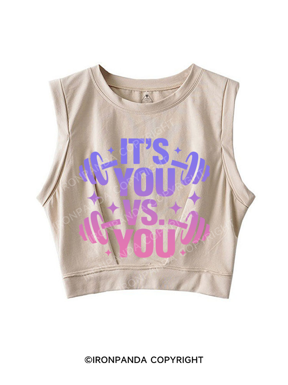 IT'S YOU VS YOU SLEEVELESS CROP TOPS