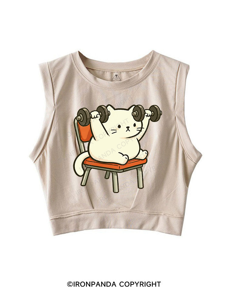 Kitten Gym Day SLEEVELESS CROP TOPS